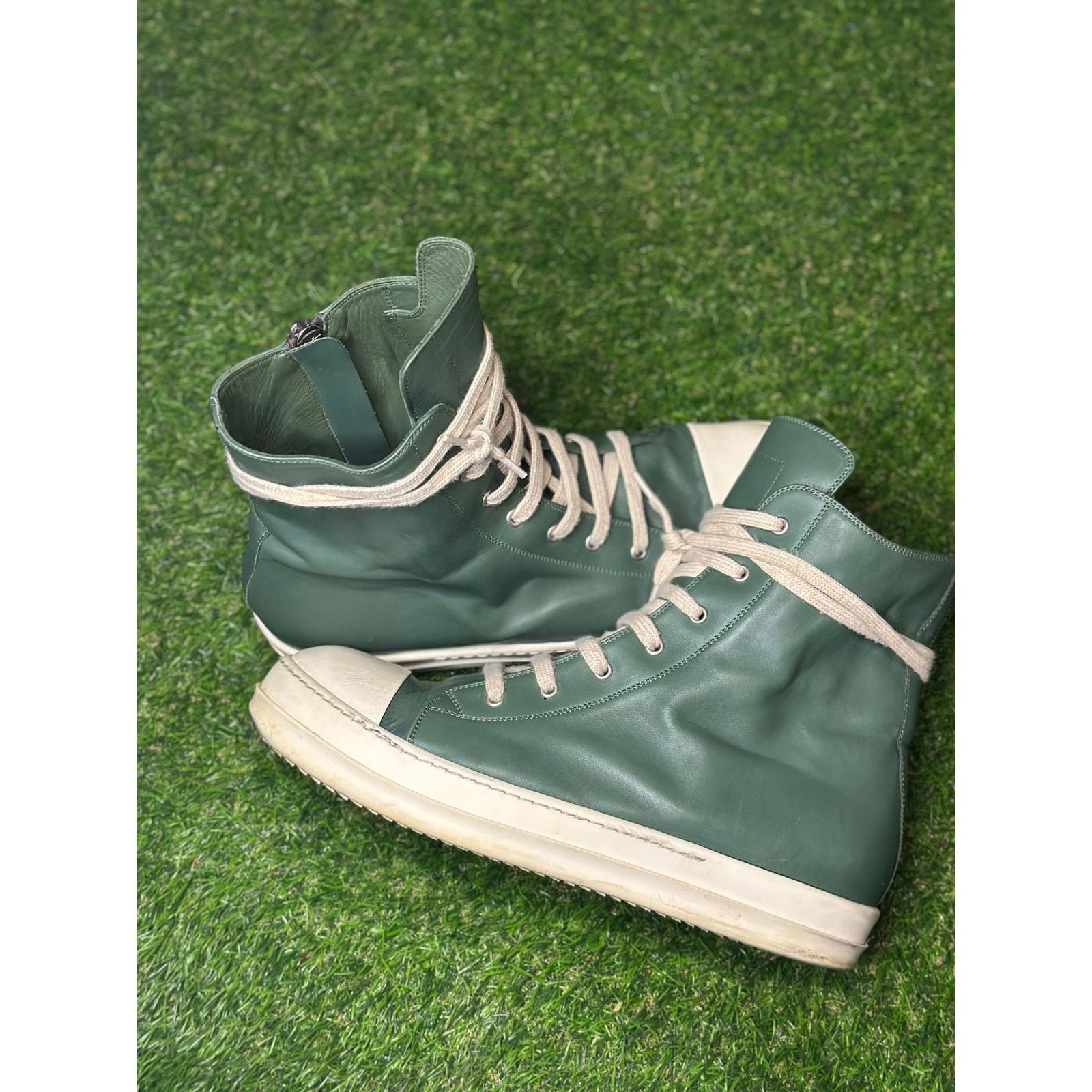 靴 Rick Owens LEEN Green 靴 Rick Owens LEEN Green Rick Owens Green High Sneakers Rick Owens