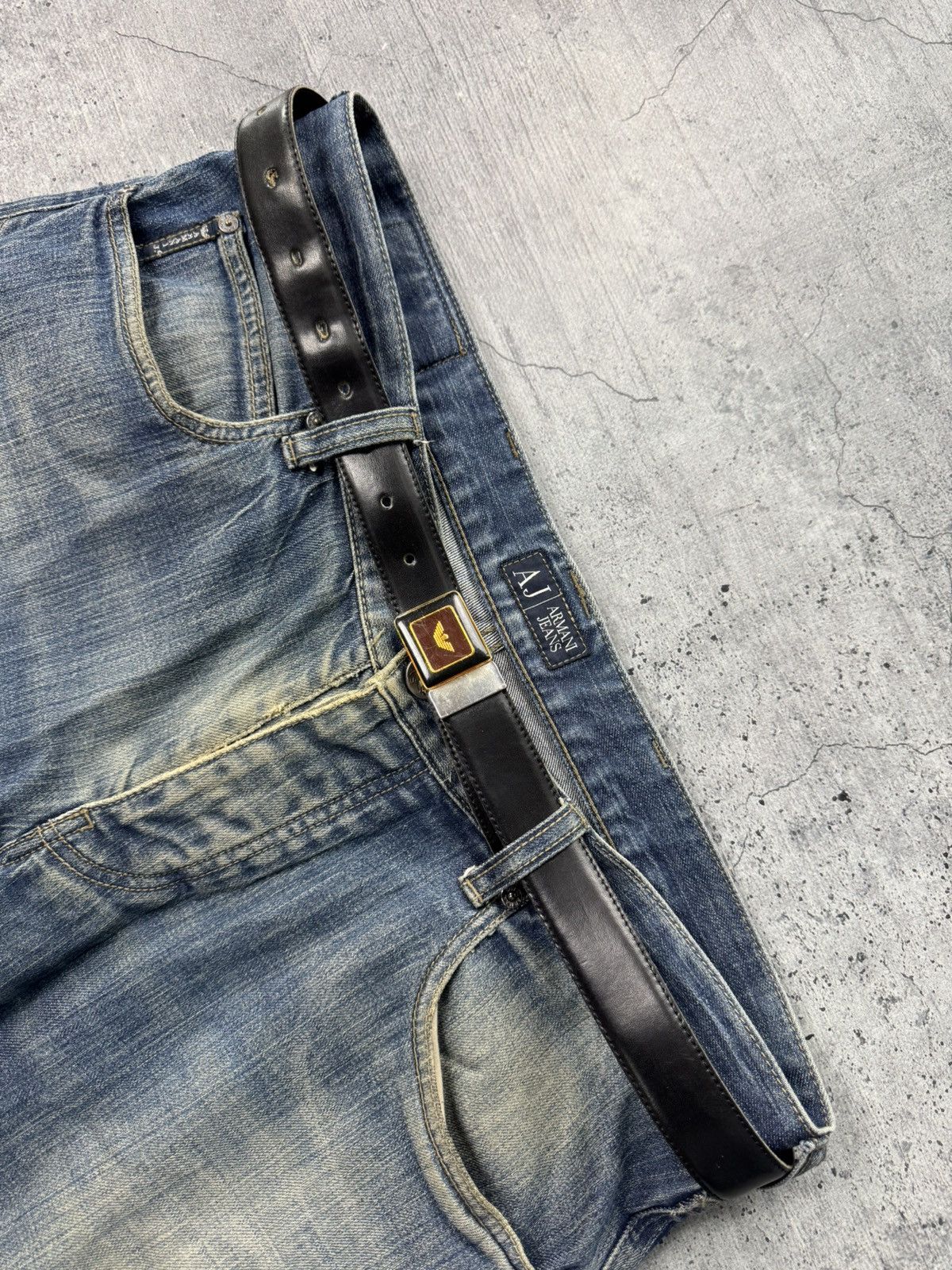 Armani Rare metal Buckle Emporio Armani leather belt 90s rare Size ONE SIZE - 1 Thumbnail