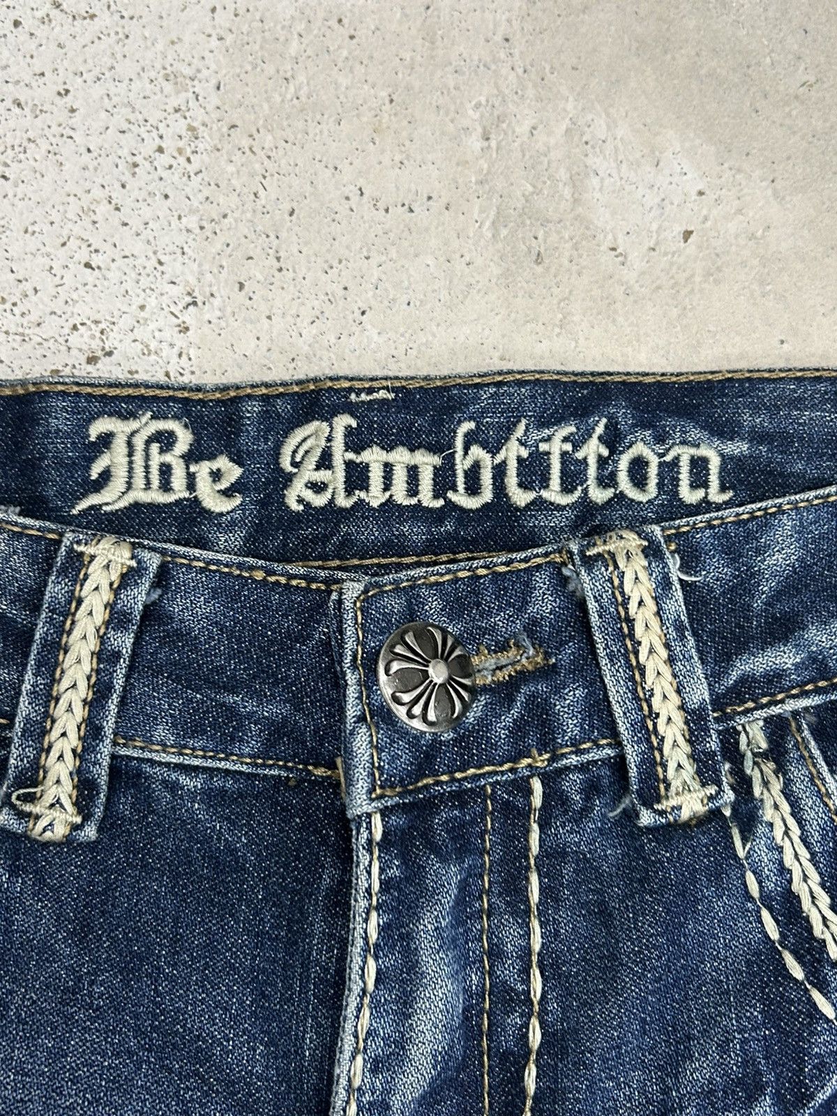 Le Grande Bleu (L.G.B.) Baggy Embroidered Jeans Be Ambition Brand Design Cross Patch Size US 34 / EU 50 - 10 Thumbnail