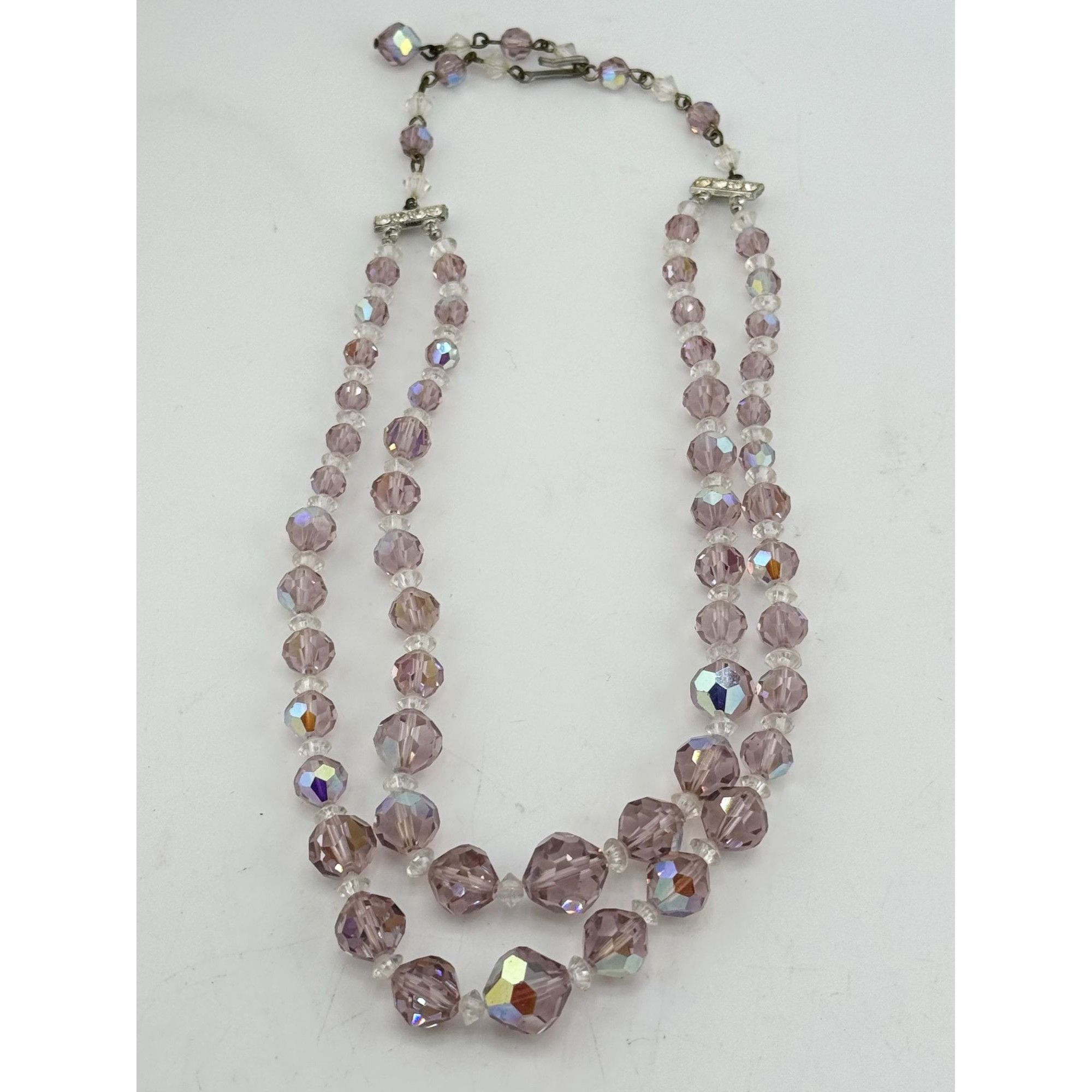 Vintage Vintage purple crystal beaded double strand necklace Size ONE SIZE - 4 Thumbnail