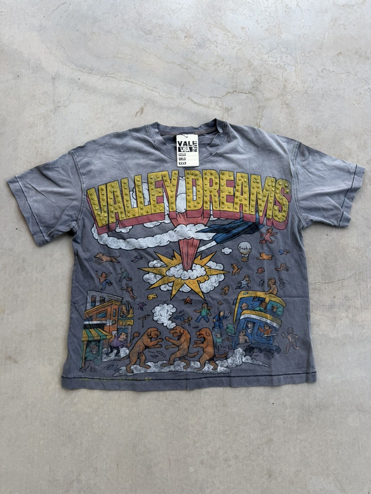 Vale Vale Forever Faded Chaos Bling Tee – Gray – Authentic Large Size US L / EU 52-54 / 3 - 1 Thumbnail
