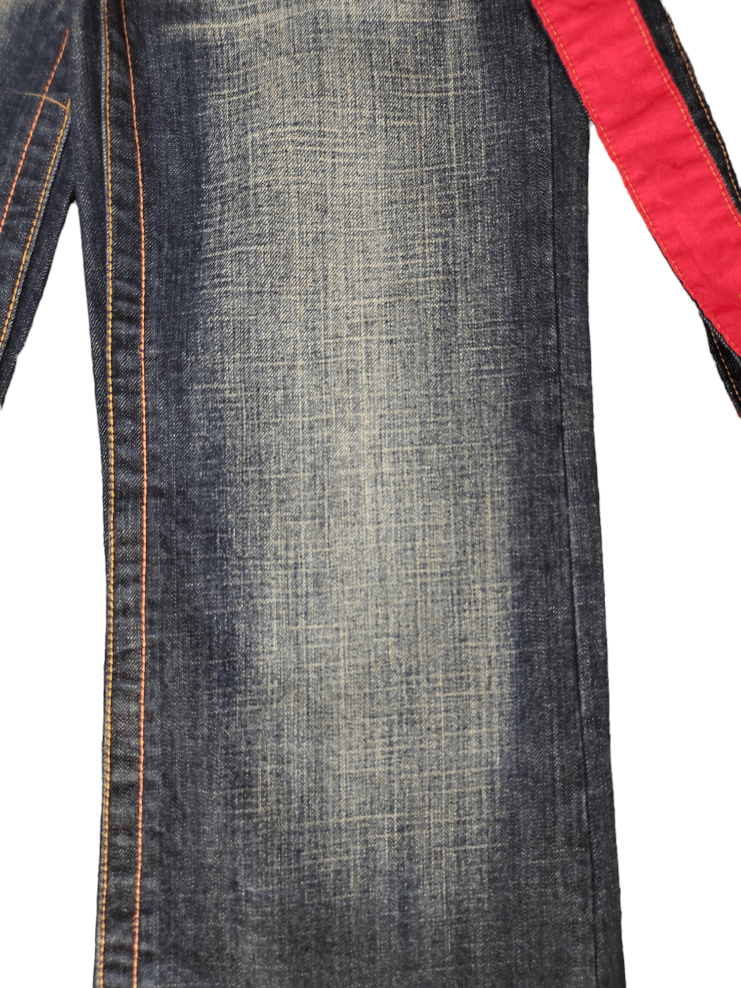 Japanese Brand Flare Jeans Avice Suspender Bondage Faded Boot Cut Goa Style Size US 29 - 7 Thumbnail