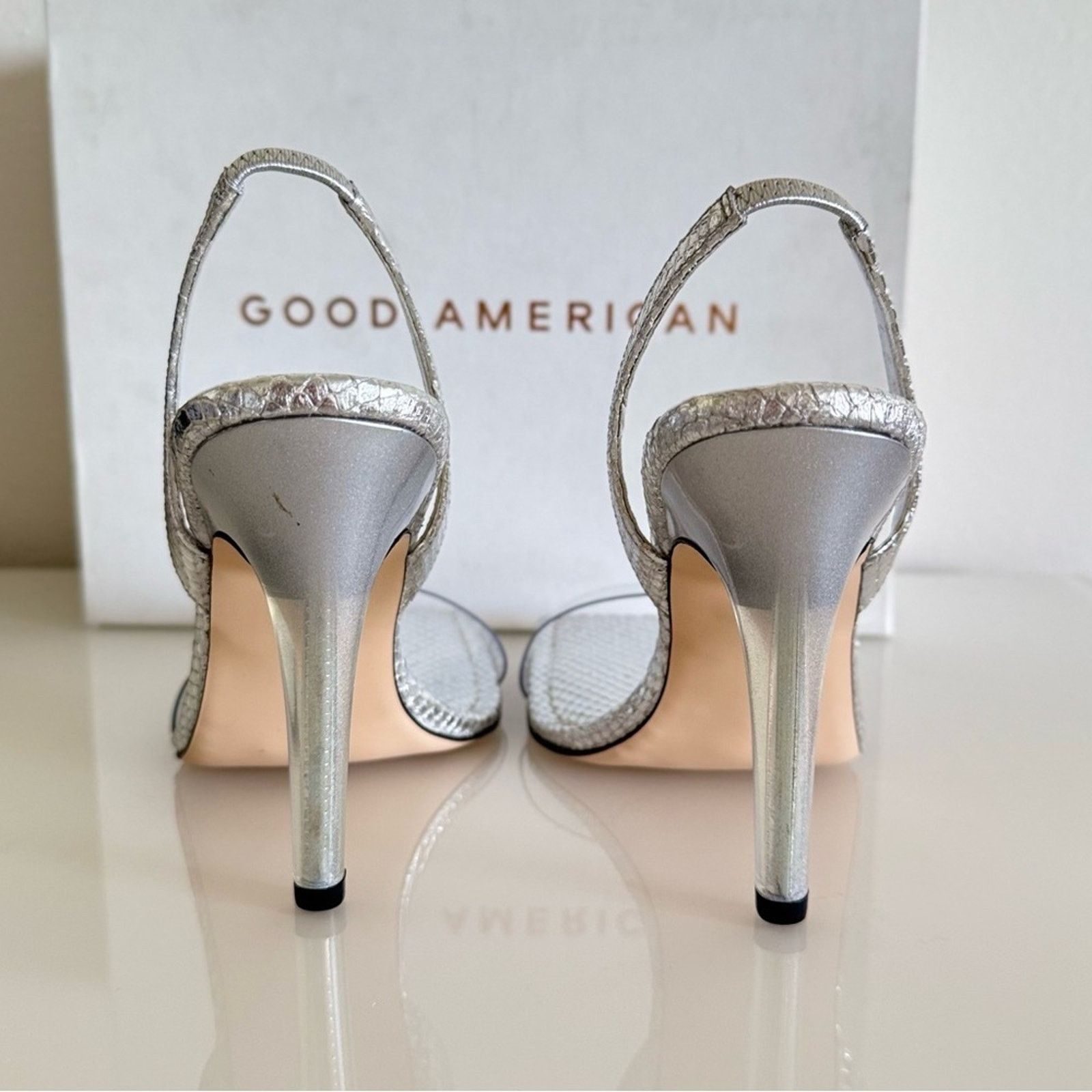 Good American New! Good American Silver Heels, Size 9 Size US 9 / IT 39 - 4 Thumbnail