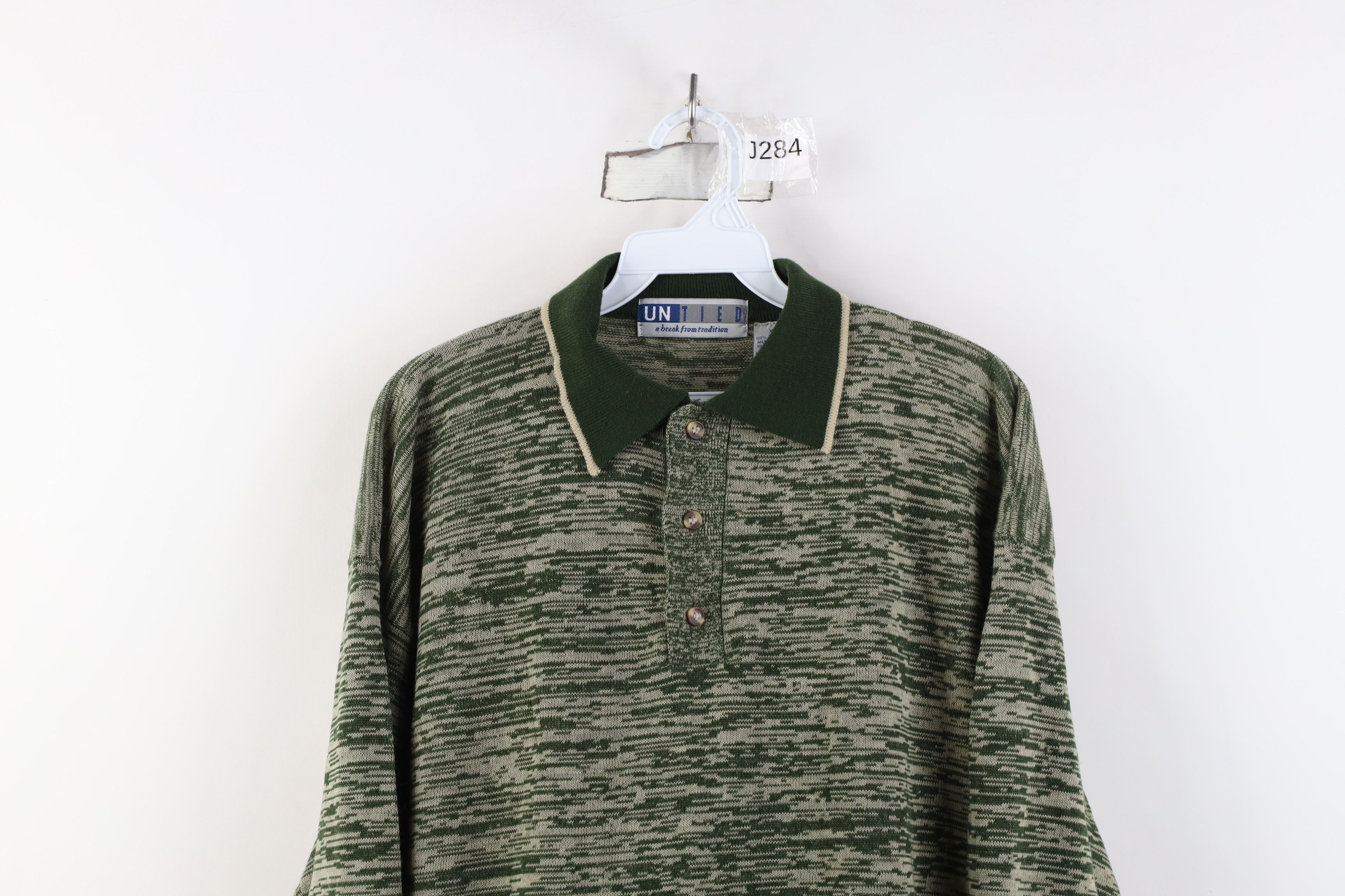 Vintage Vintage 90s Streetwear Lightweight Knit Collared Sweater Size US XL / EU 56 / 4 - 2 Thumbnail