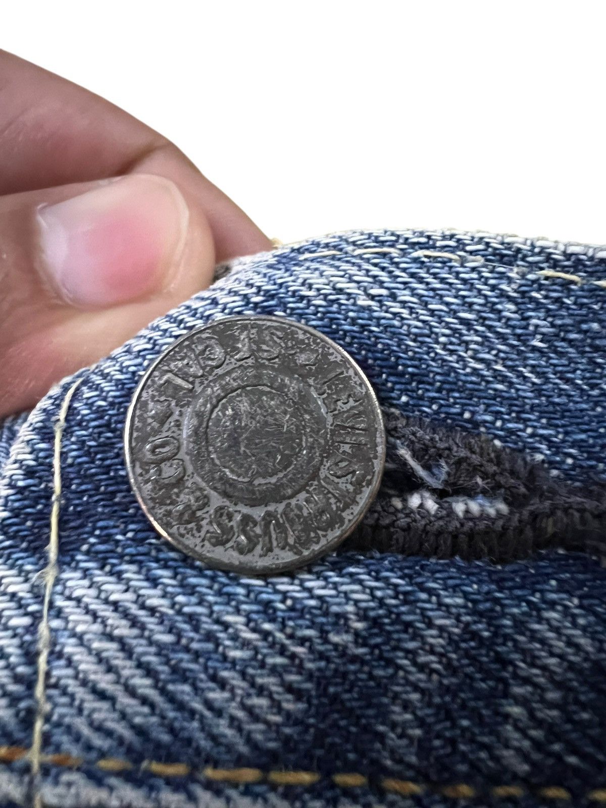 Levi's Vintage Distressed Levi’s 501 Big E Selvedge Faded Jean Size US 27 - 12 Thumbnail