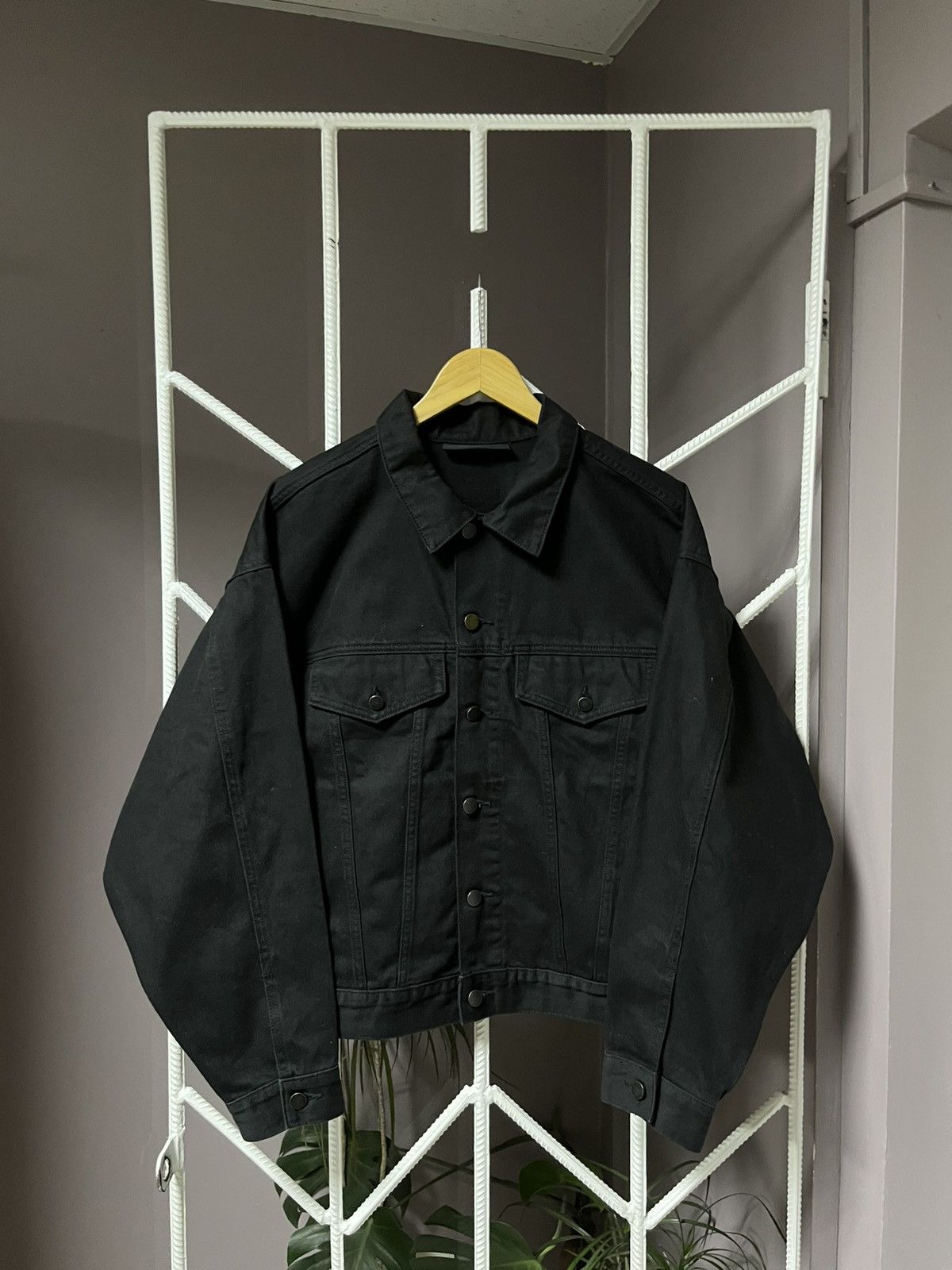 Fear of God Full Black Fear Of God Essentials Denim Jacket Boxy Fit Size US M / EU 48-50 / 2 - 1 Thumbnail
