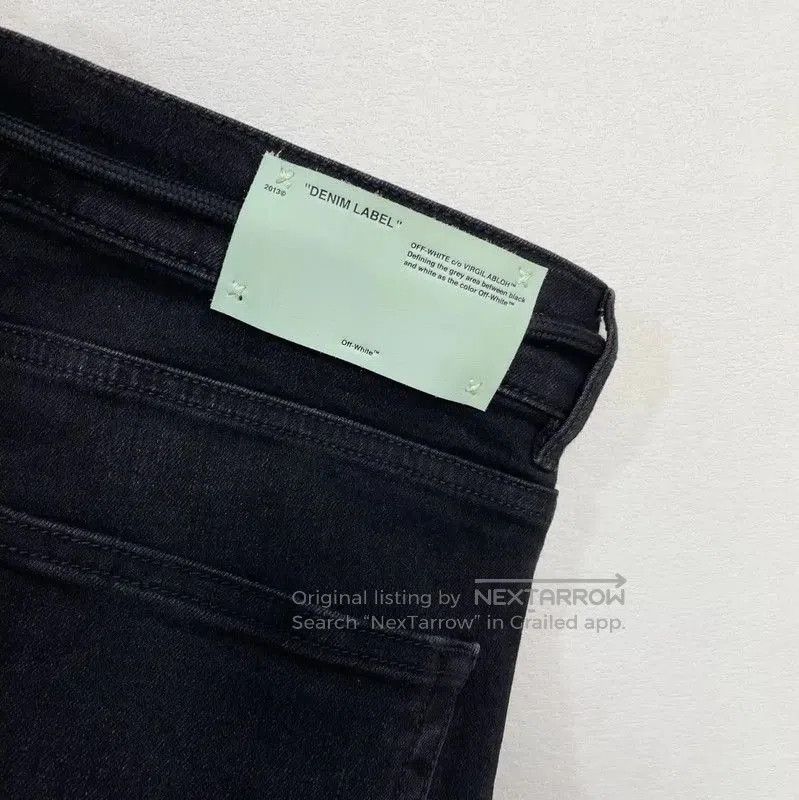 Off-White Black Denim Casual Pants .