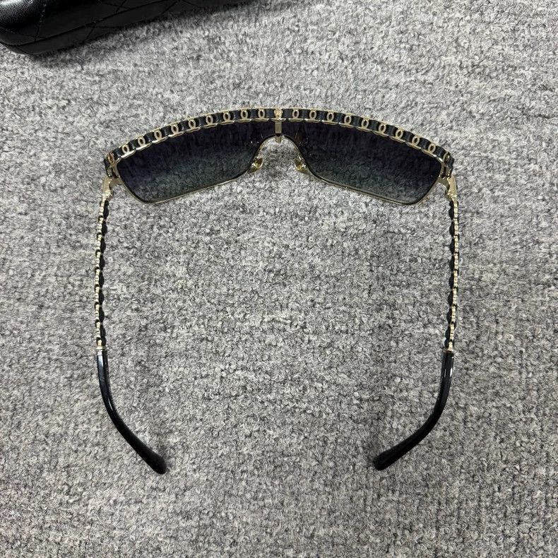 Chanel chanel double c logo leather sunglasses Size ONE SIZE - 4 Thumbnail