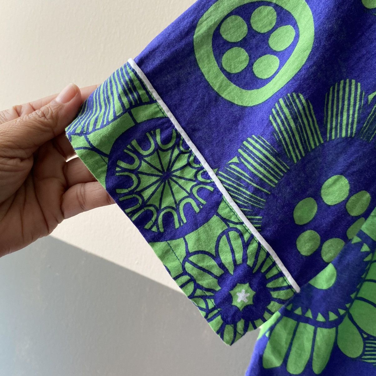Marimekko Marimekko® Blue Green Retro Floral Blouse Size XS / US 0-2 / IT 36-38 - 6 Thumbnail