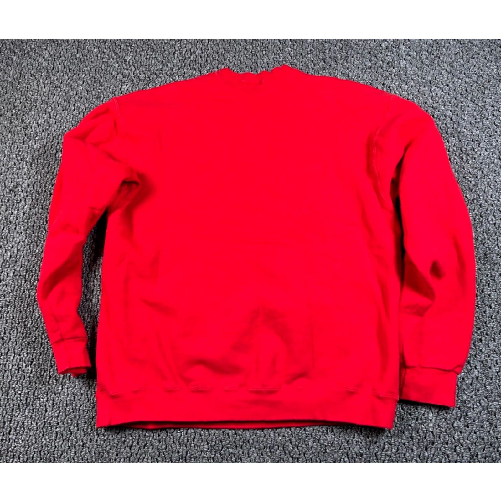 Fruit Of The Loom VINTAGE Fruit of the Loom USA Arc Em broidered Sweatshirt Red XL Men's Crewneck Heavyweight Cotton-Polyester 90s Size US XL / EU 56 / 4 - 2 Thumbnail