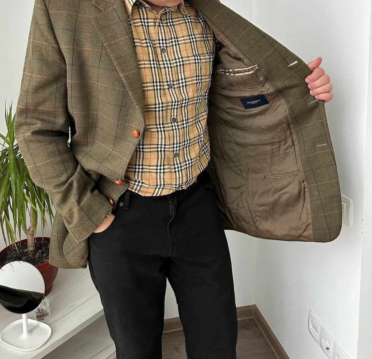 Burberry × Vintage Vintage Blazer Burberry Mens Eckerle Herrenmoden Jacket Size 38R - 4 Thumbnail