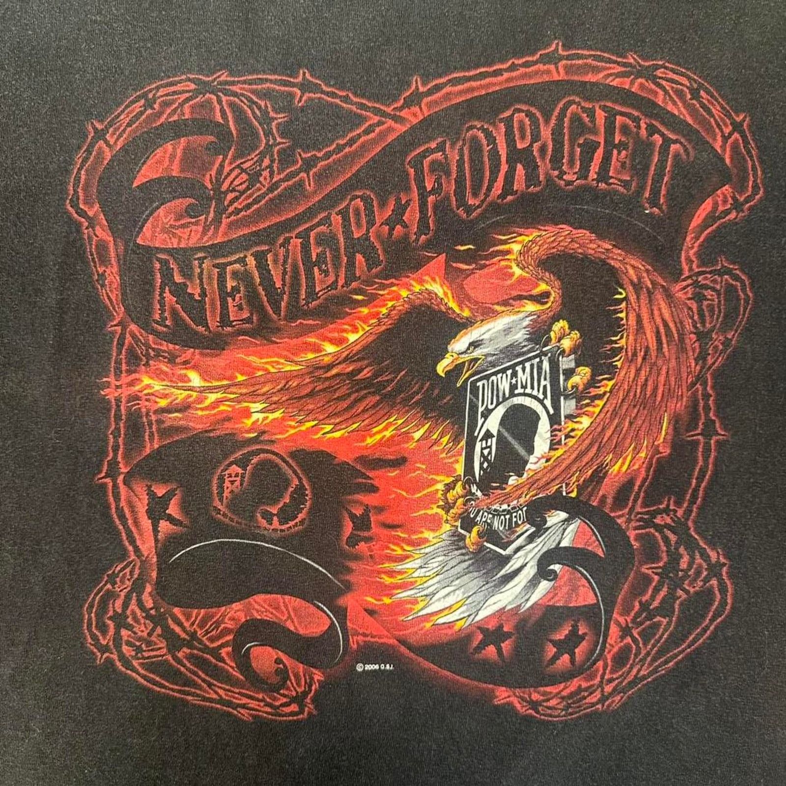 Other Y2K Biker flame long sleeve faded Black T-shirt Size US XXL / EU 58 / 5 - 2 Thumbnail