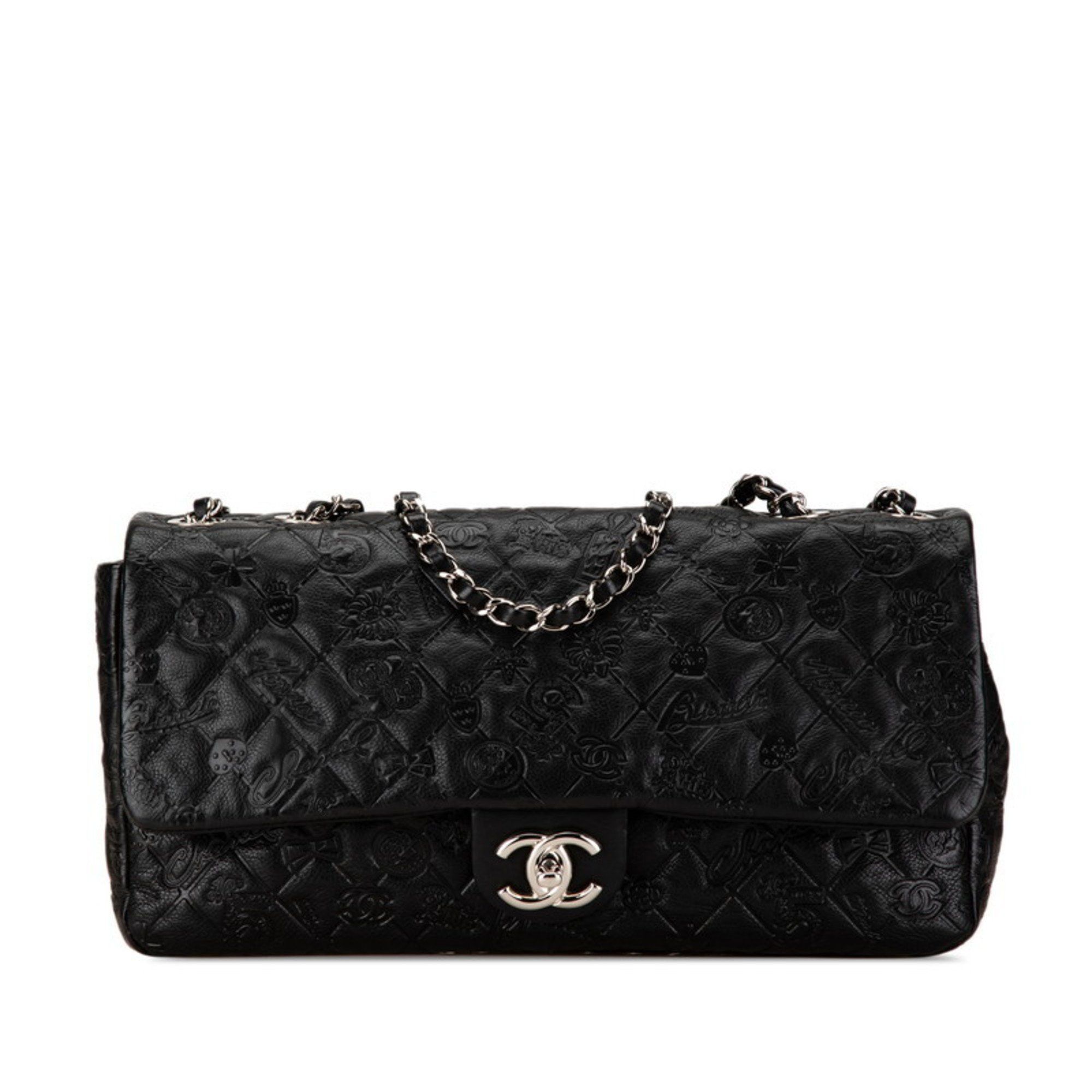 Chanel Chanel Matelasse Icon Bag Chain Shoulder Handbag Black Leather Women's CHANEL Size ONE SIZE - 1 Thumbnail