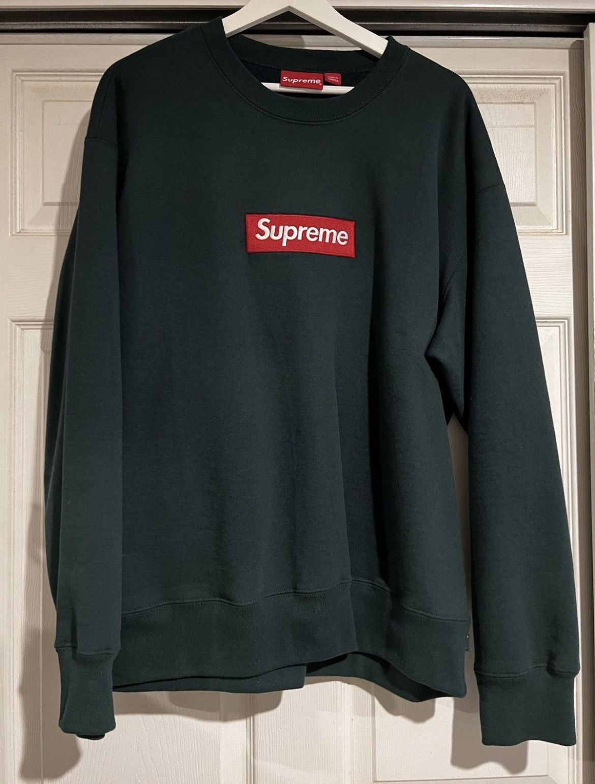 サイズS あかい Supreme Box Logo Crewneck Dark Pine