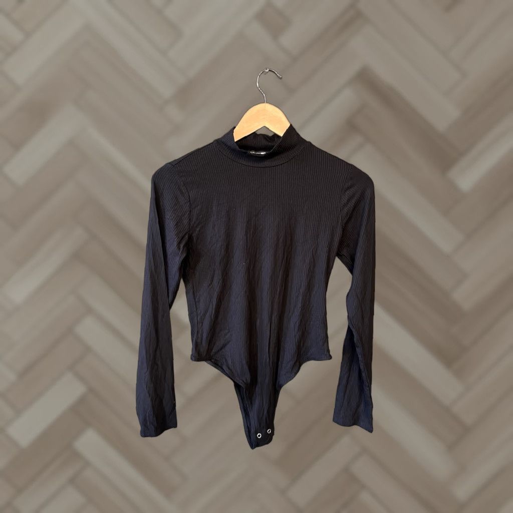 Fashion Nova VINTAGE Fashion Nova Womens Black Long Sleeve Turtleneck Bodysuit Size L NWT Size L / US 10 / IT 46 - 1 Thumbnail