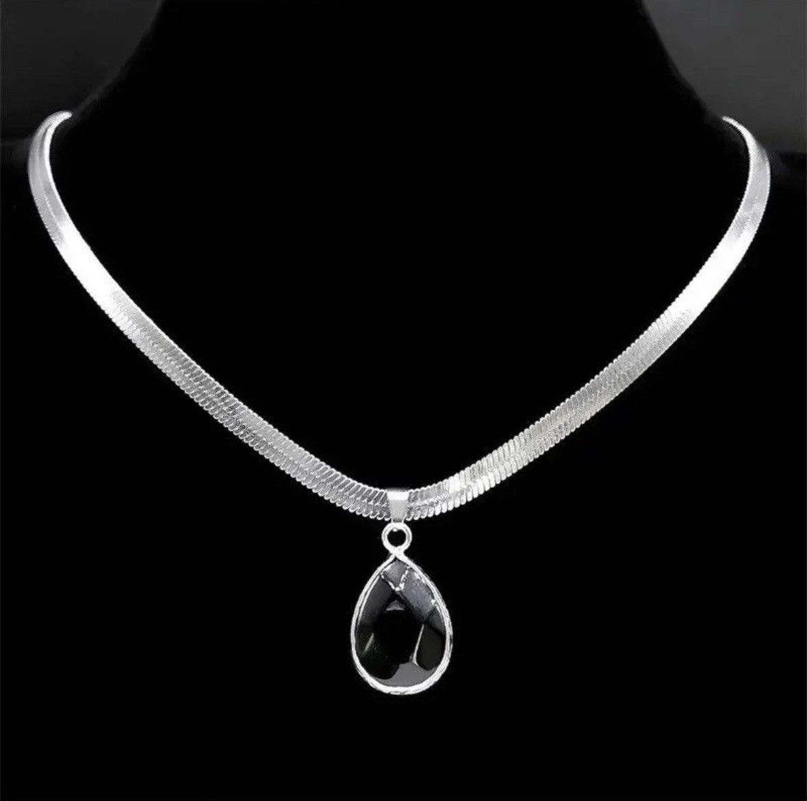 Japanese Brand × Vintage Water Drop Black Obsidian Necklace Size ONE SIZE - 1 Thumbnail