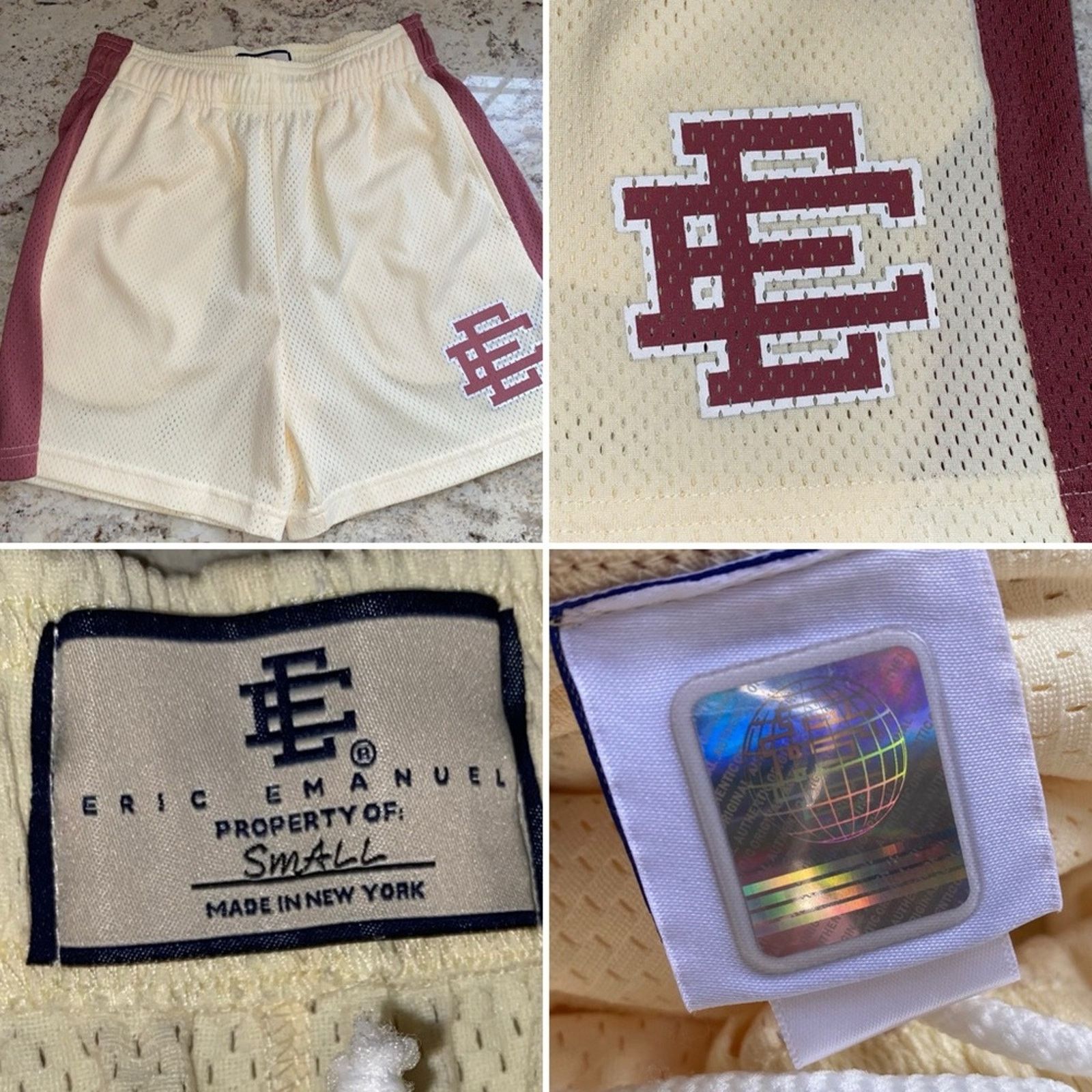 Eric Emanuel Eric Emanuel Basic Shorts Burgundy Cream Colorway Short S Size US 28 / EU 44 - 1 Thumbnail