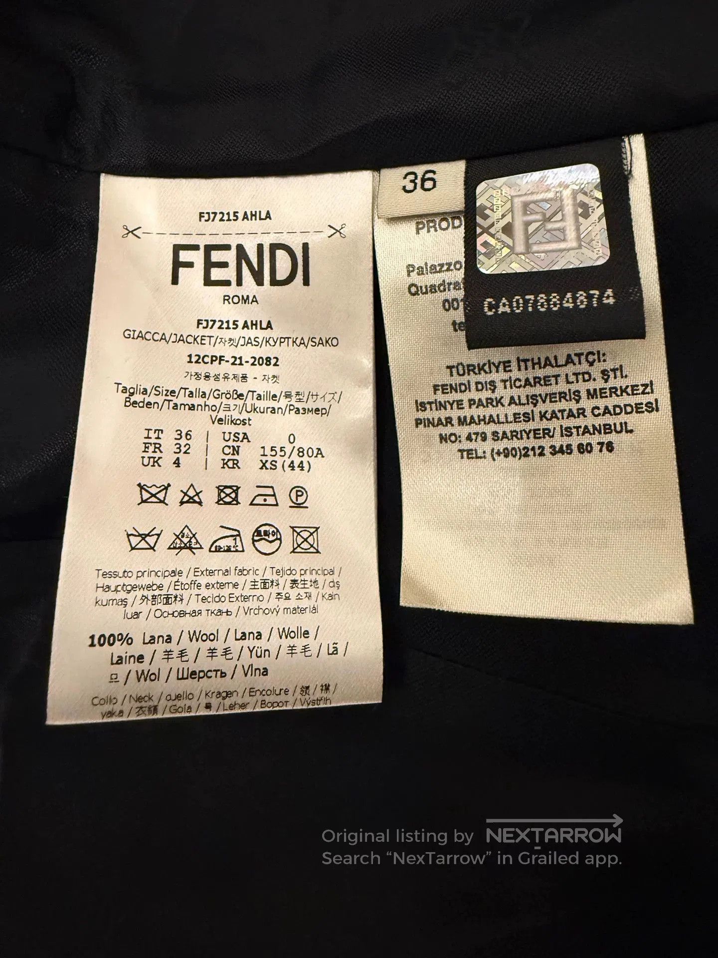 Fendi Fendi Wool Long Coat with Silk Details. Size US S / EU 44-46 / 1 - 4 Thumbnail