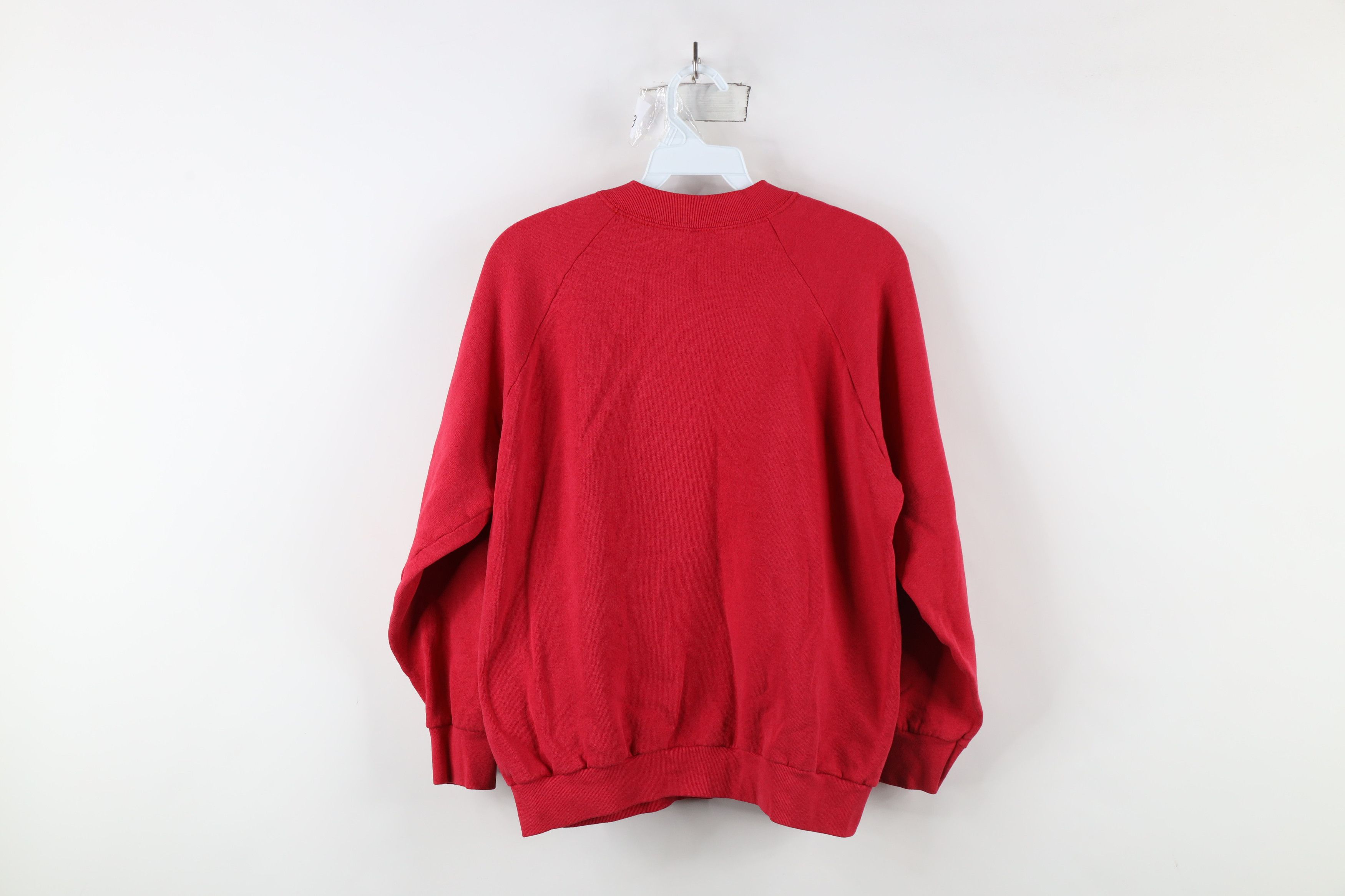 Vintage Vintage 90s Streetwear Blank Crewneck Sweatshirt Red USA Size M / US 6-8 / IT 42-44 - 8 Thumbnail