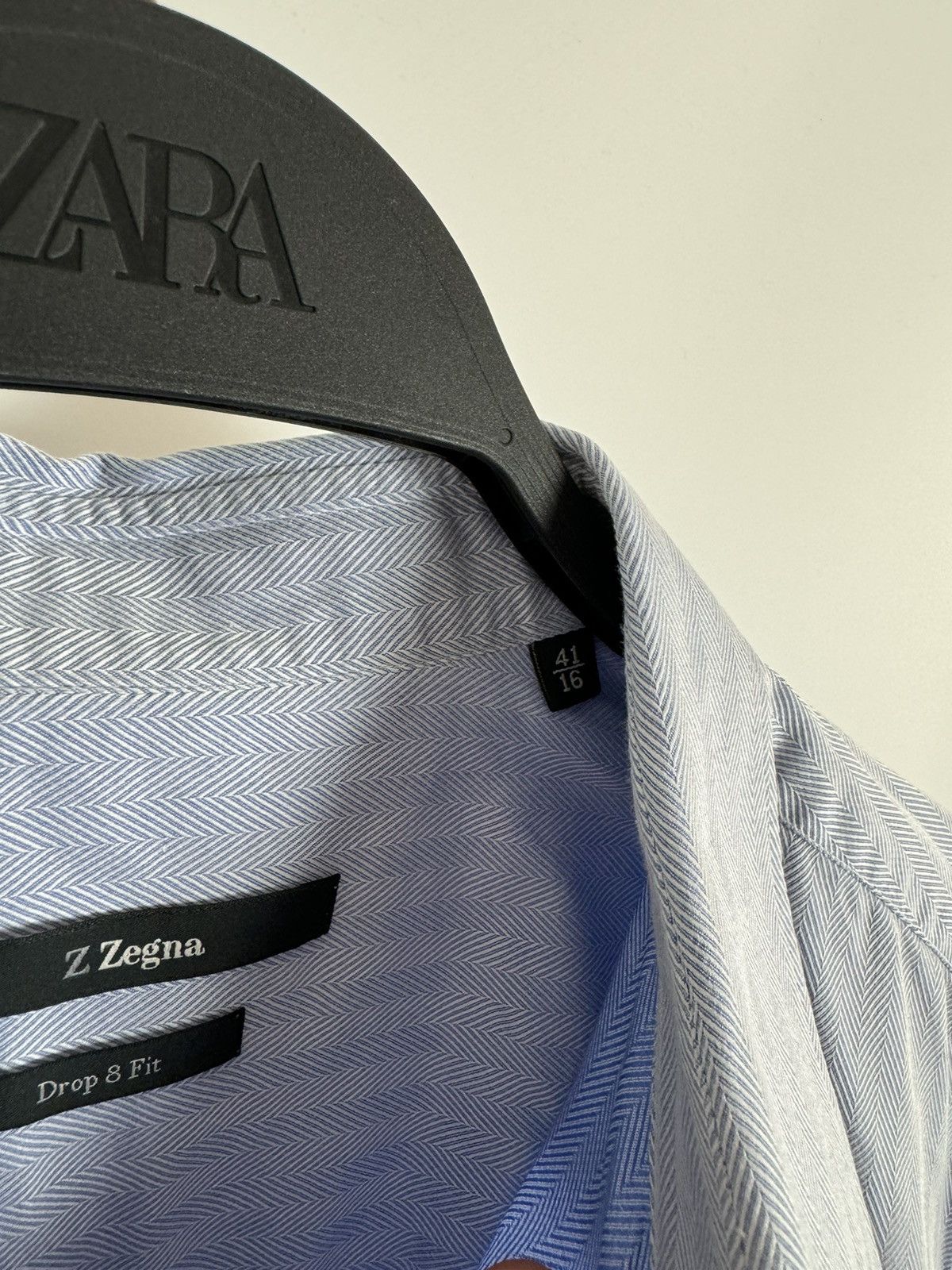 Z Zegna Z Zegna Blue Drop 8 Fit Shirt Size US M / EU 48-50 / 2 - 5 Thumbnail