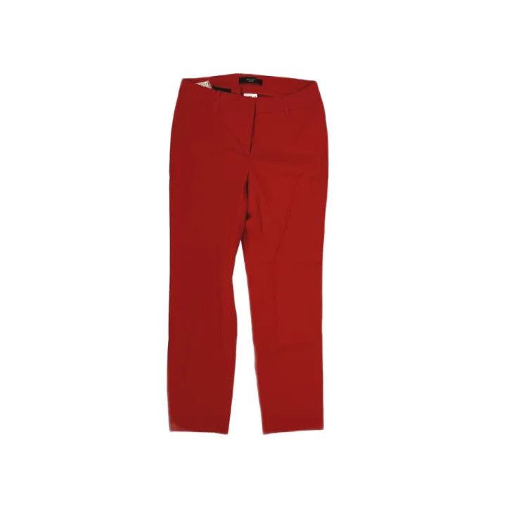 Max Mara Maxmara Casual Red Straight-Leg Trousers 0079 Size 36" / US 14 / IT 50 - 1 Thumbnail