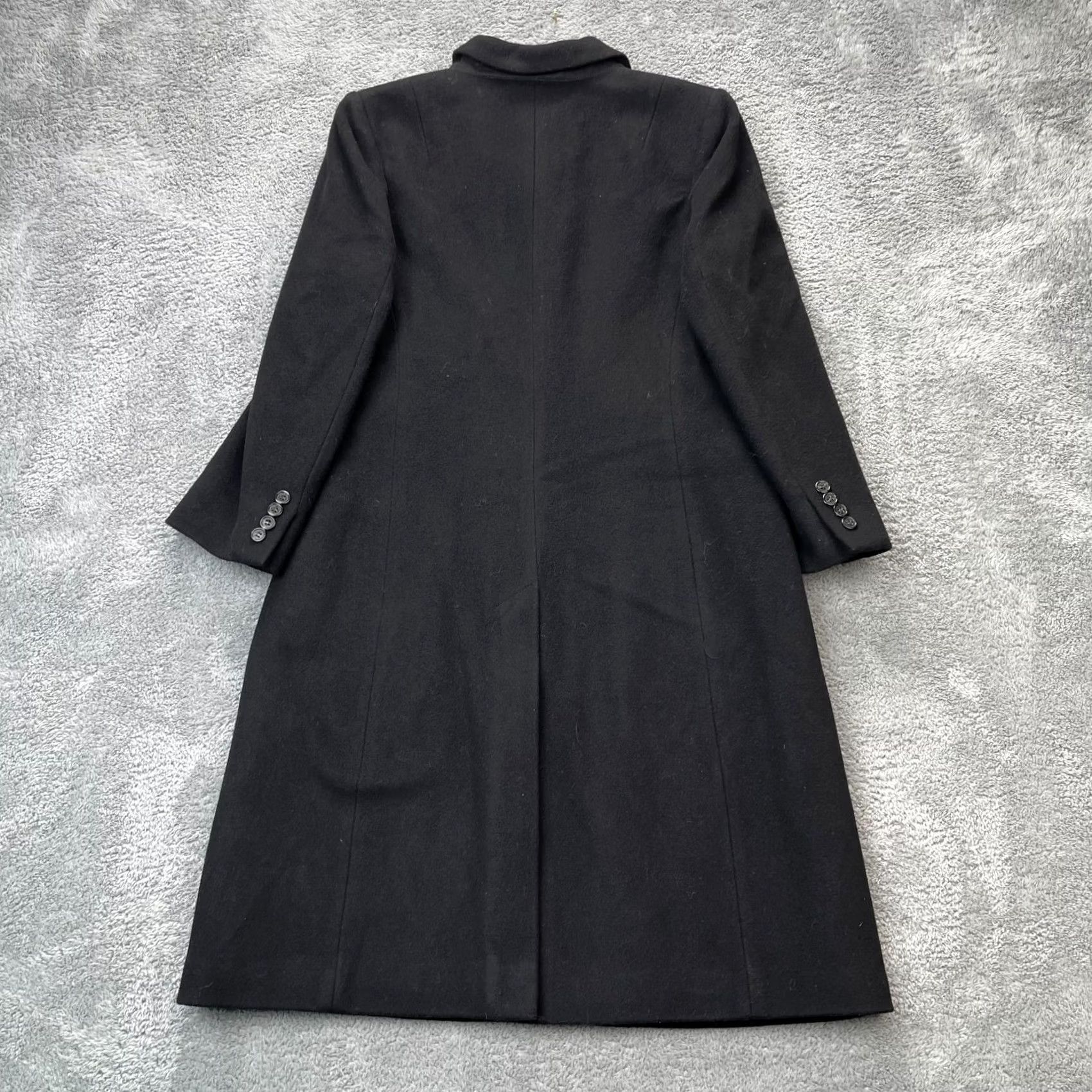 J.Crew VINTAGE J.CREW Coat Women 8 Petite Black Long Wool Trench Overcoat Size M / US 6-8 / IT 42-44 - 6 Thumbnail