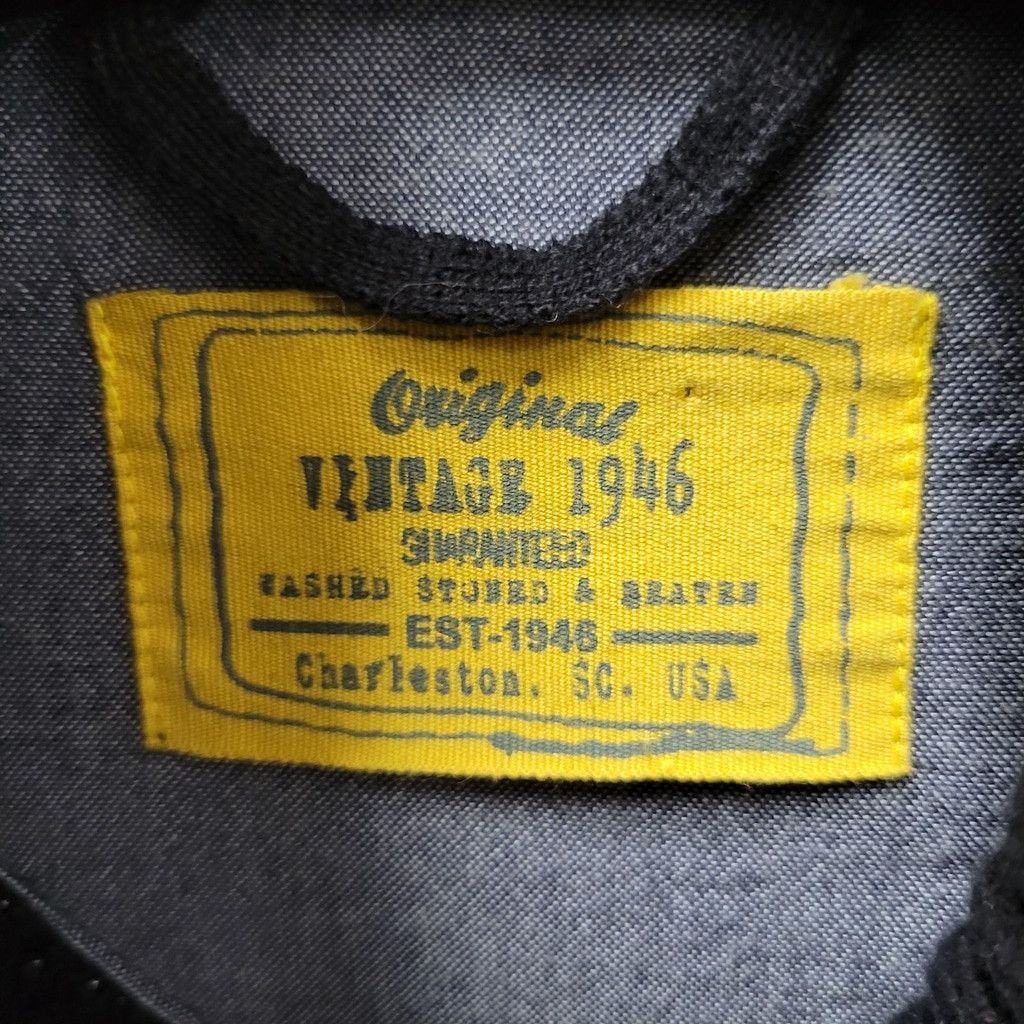 Vintage Vintage 1946 Men Navy Full-Zip Knit Washed & Beaten Cotton Size US M / EU 48-50 / 2 - 10 Thumbnail