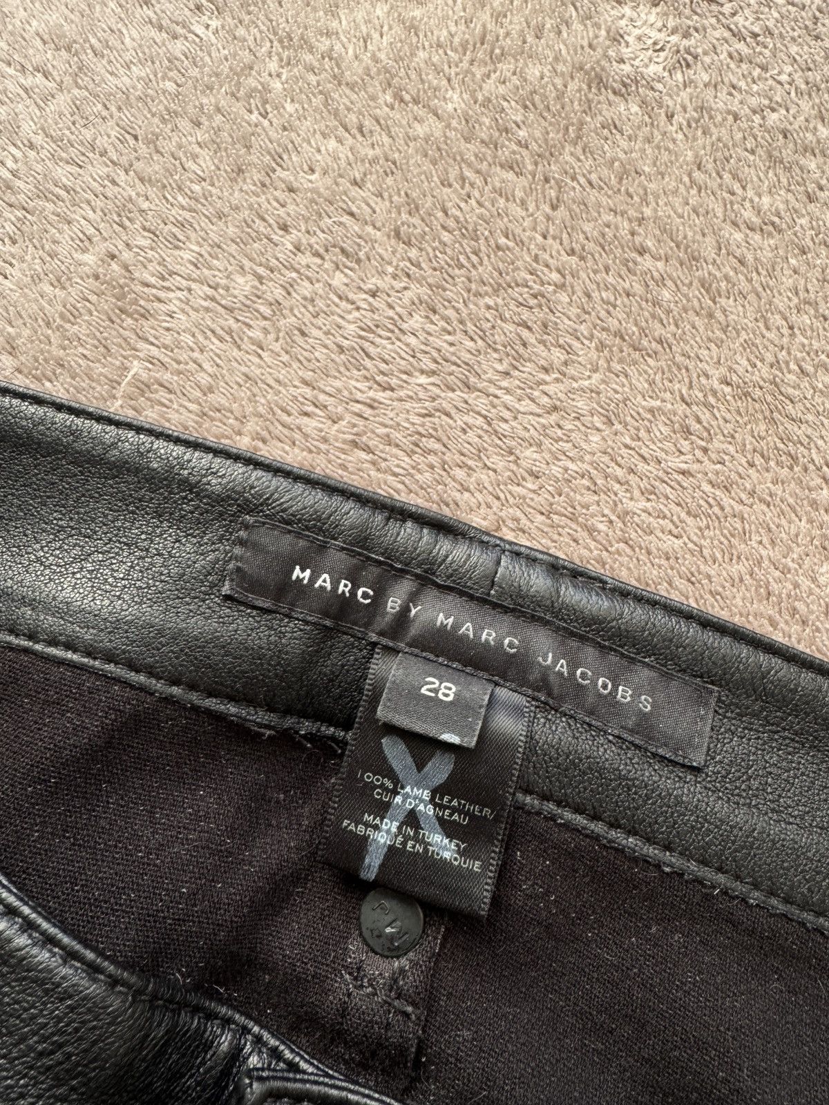 Le Grande Bleu (L.G.B.) Marc Jacobs Mirah Lamb Leather Suede Tuxedo Pants ysl gucci Size US 28 / EU 44 - 5 Thumbnail