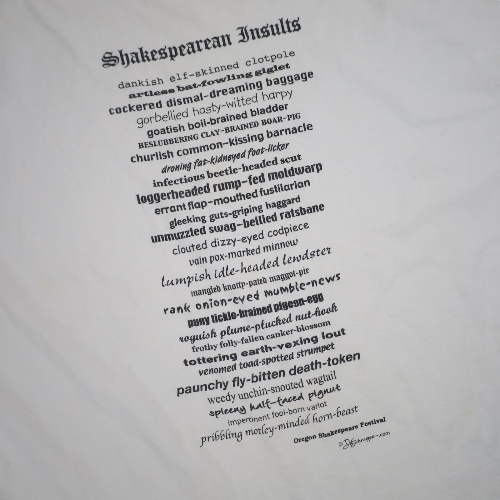 Vintage Vintage Shakespearean Insults Graphic Slogan T Shirt Size US XL / EU 56 / 4 - 4 Thumbnail