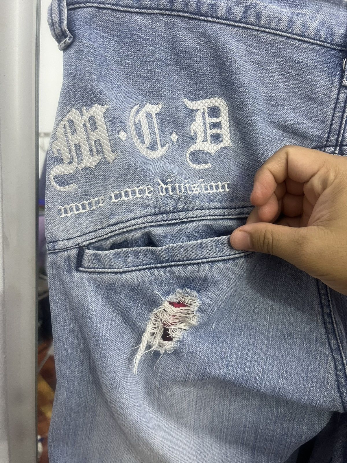 Japanese Brand MCD Hardcore Surf Punk Denim Shorts Distressed Size US 36 / EU 52 - 15 Thumbnail