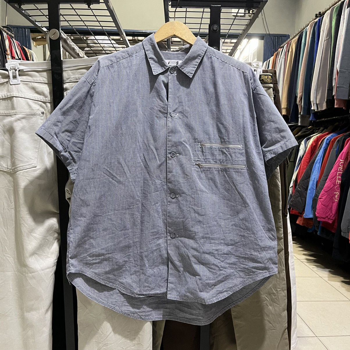 Vintage Issey Miyake Minimal Gingham Short Sleeve Shirt