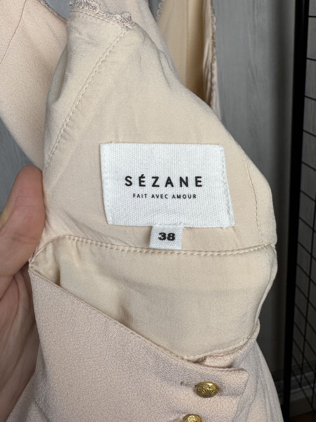 Sezane Sezane Beige Rose Viscose blend mini dress size 38 Size S / US 4 / IT 40 - 15 Thumbnail