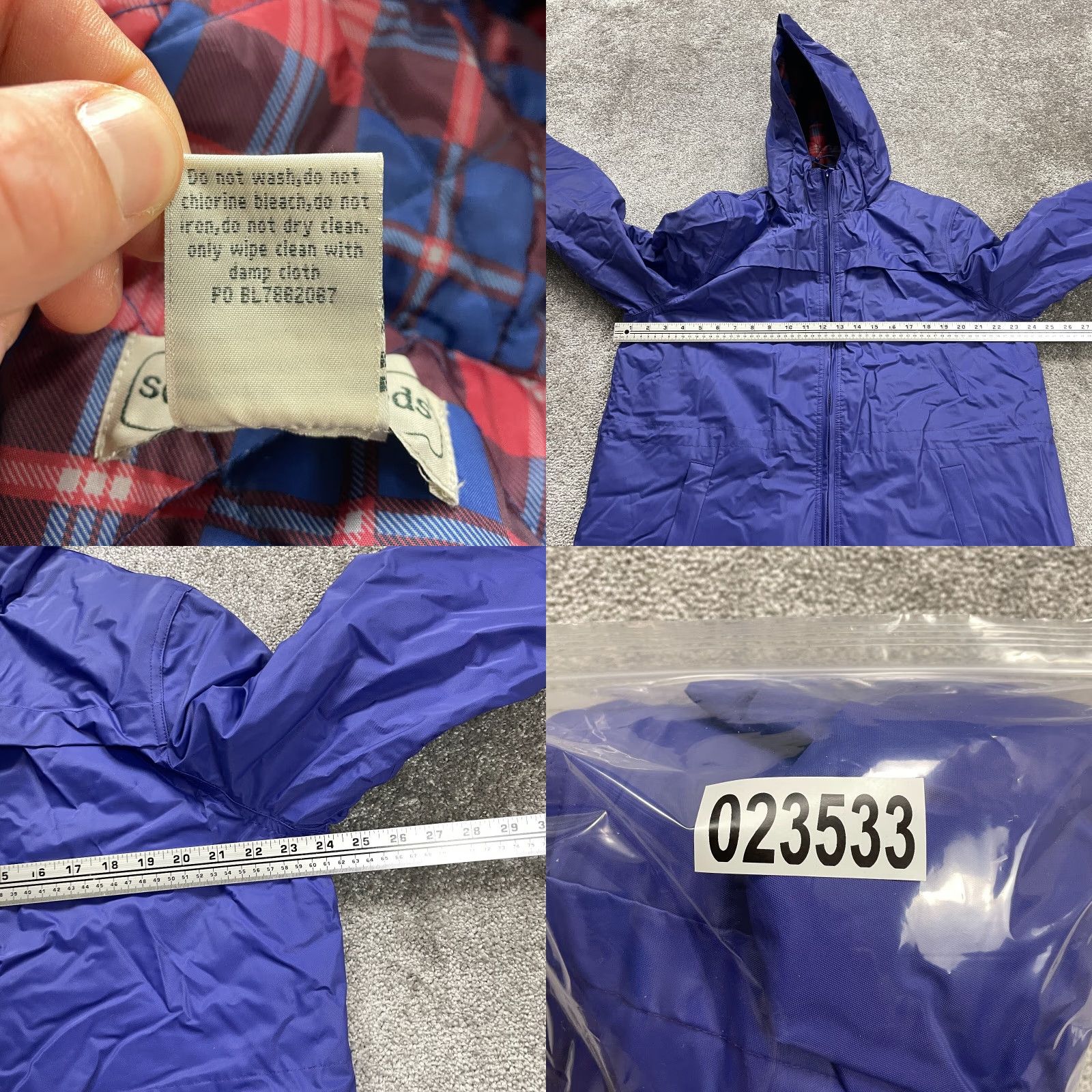 Vintage Scandia Woods Windbreaker Jacket Women Medium Purple Plaid Lined Full Zip Hoodie Size M / US 6-8 / IT 42-44 - 8 Thumbnail