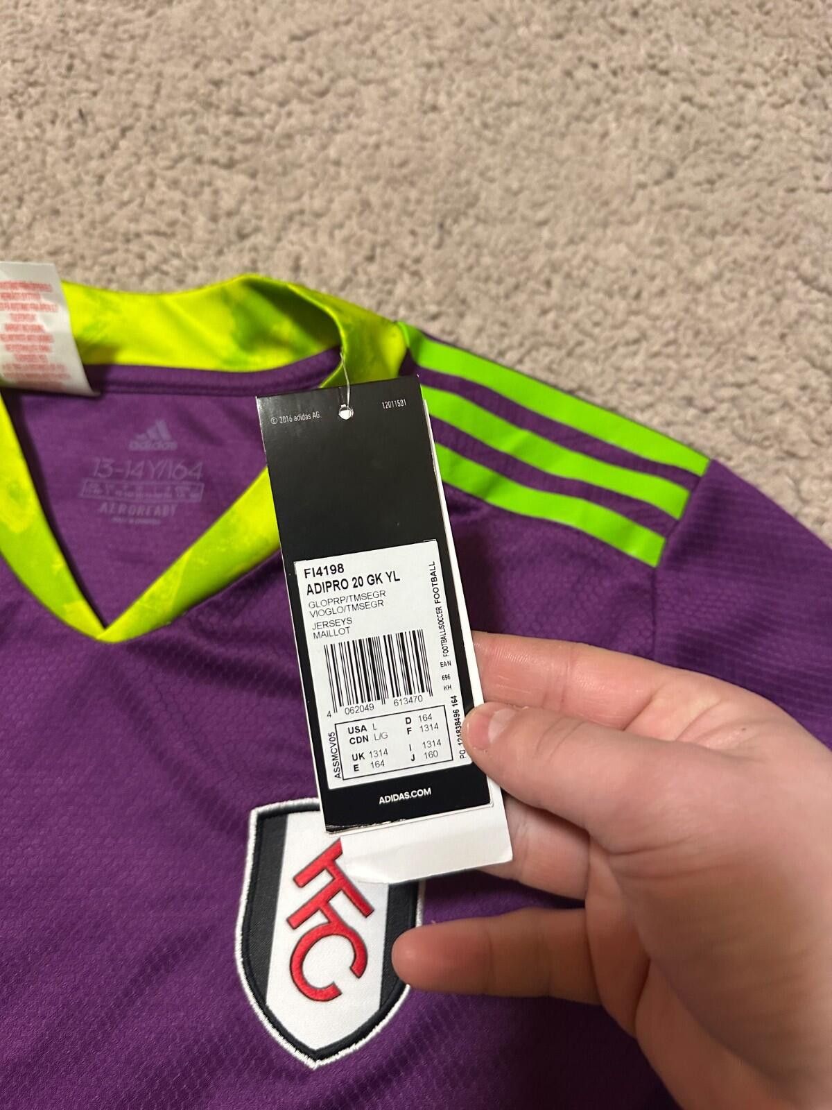 Adidas FULHAM 2020-2021 GOALKEEPER FOOTBALL SHIRT SOOCER JERSEY Size US XS / EU 42 / 0 - 5 Thumbnail