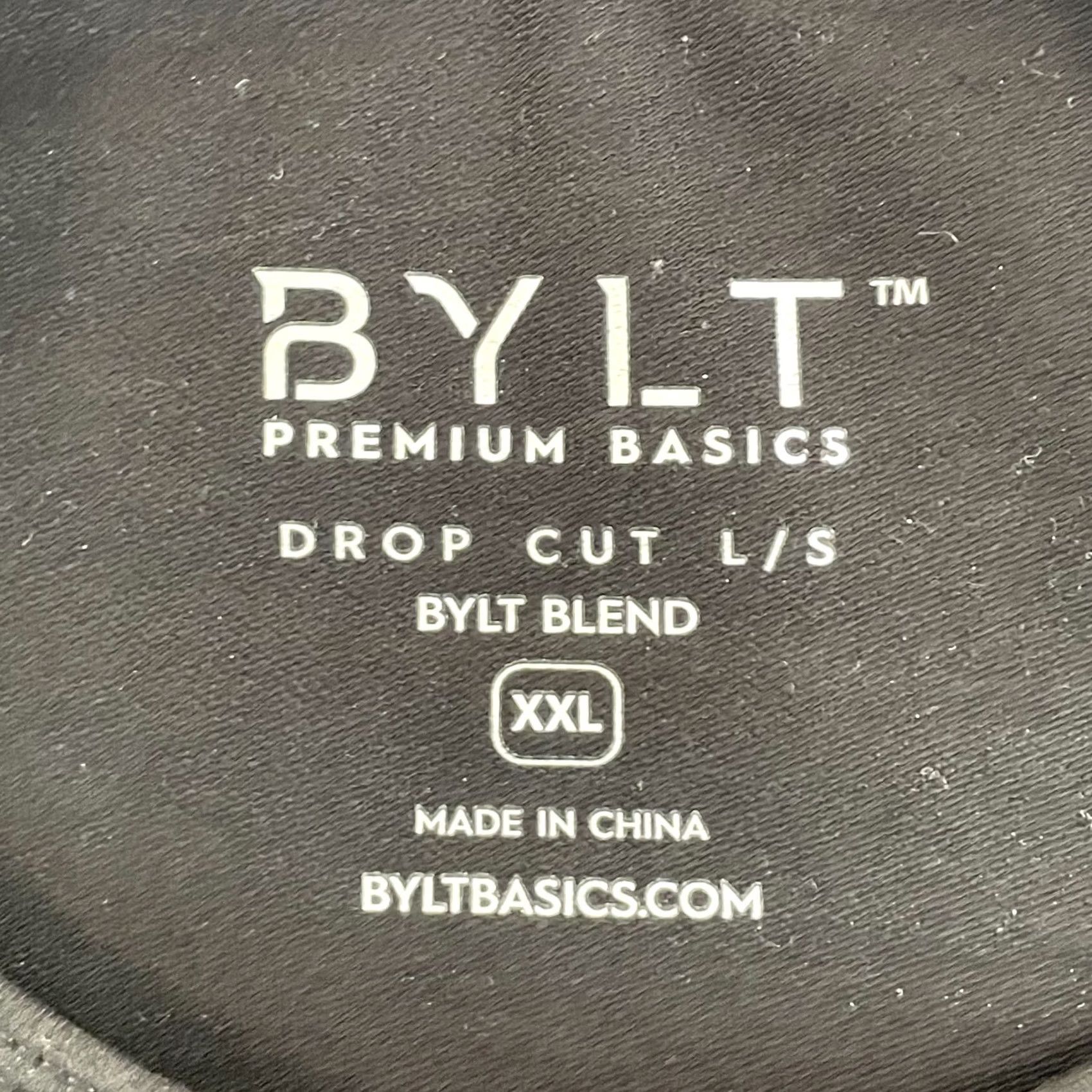 Vintage BYLT Drop Cut T-Shirt Men 2XL Black Stretch Athleisure Gym Training Long Sleeve Shirt Size US XXL / EU 58 / 5 - 2 Thumbnail