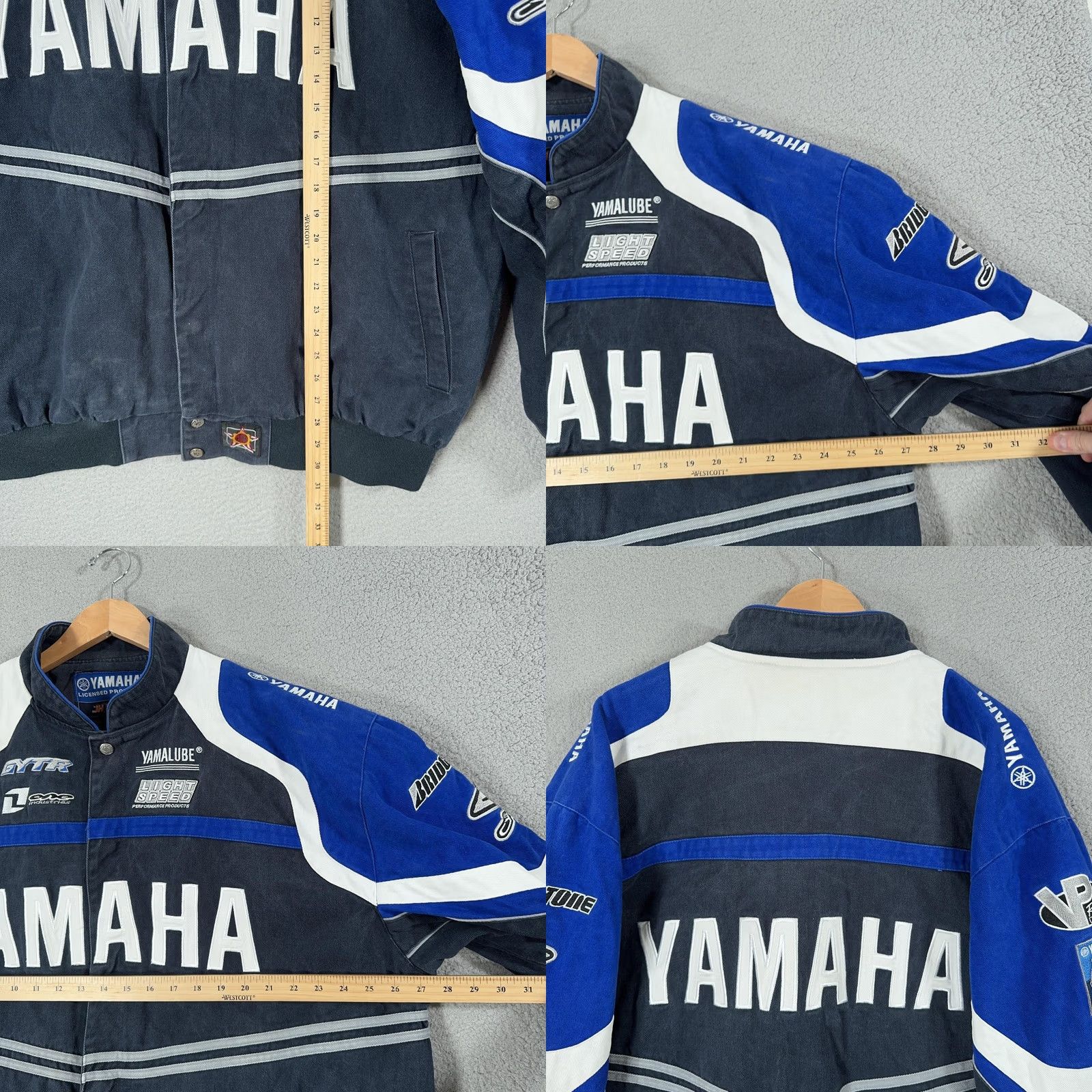 Yamaha VINTAGE Yamaha Racing Jacket Mens XL JH Design Blue Cotton Twill Y2K Moto Biker Size US XL / EU 56 / 4 - 10 Thumbnail