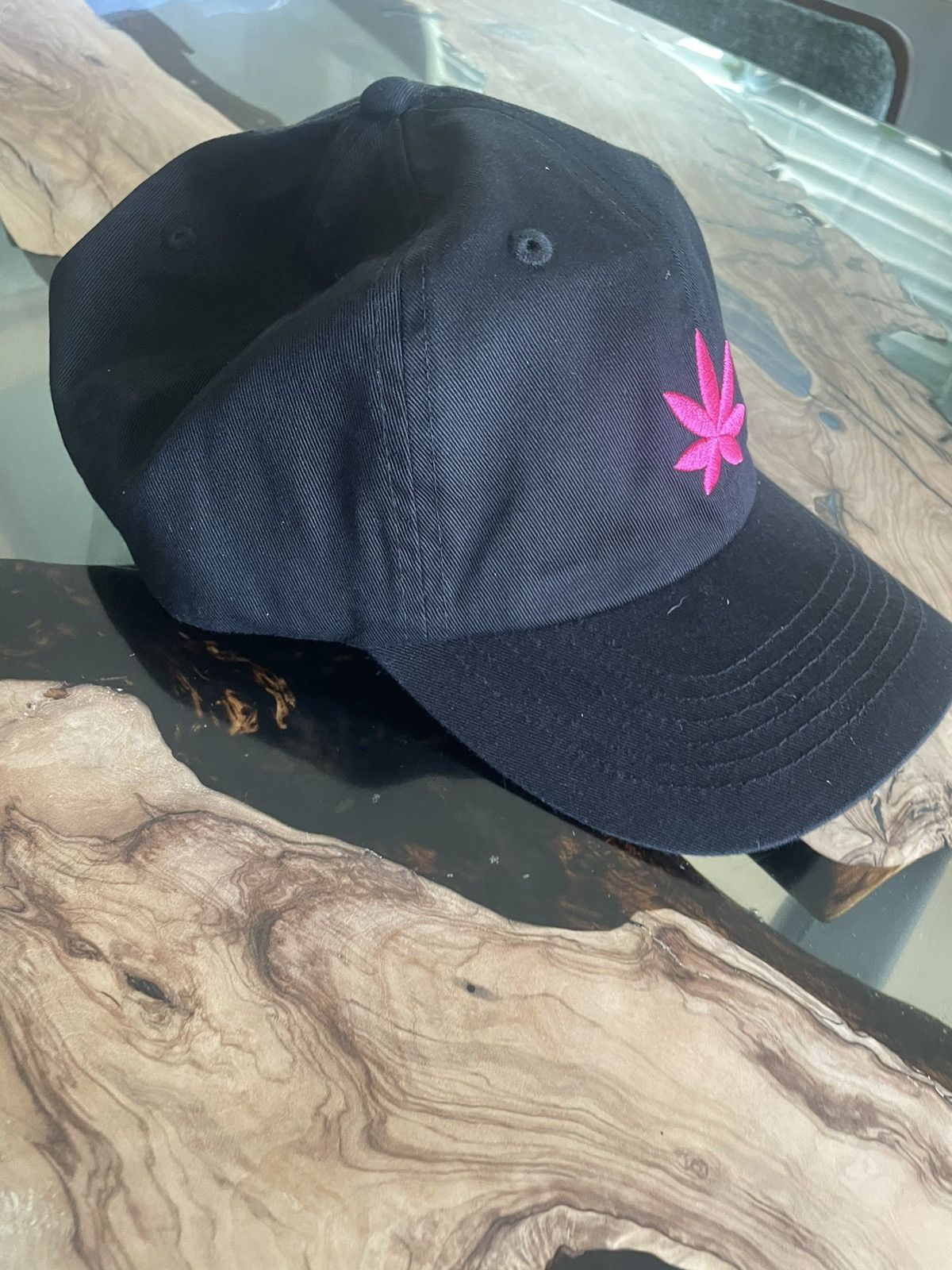 Bob Marley × Cookies × Vintage Pink Stoner Leaf Adjustable Dad Cap Baseball Hat 420 Size ONE SIZE - 2 Thumbnail