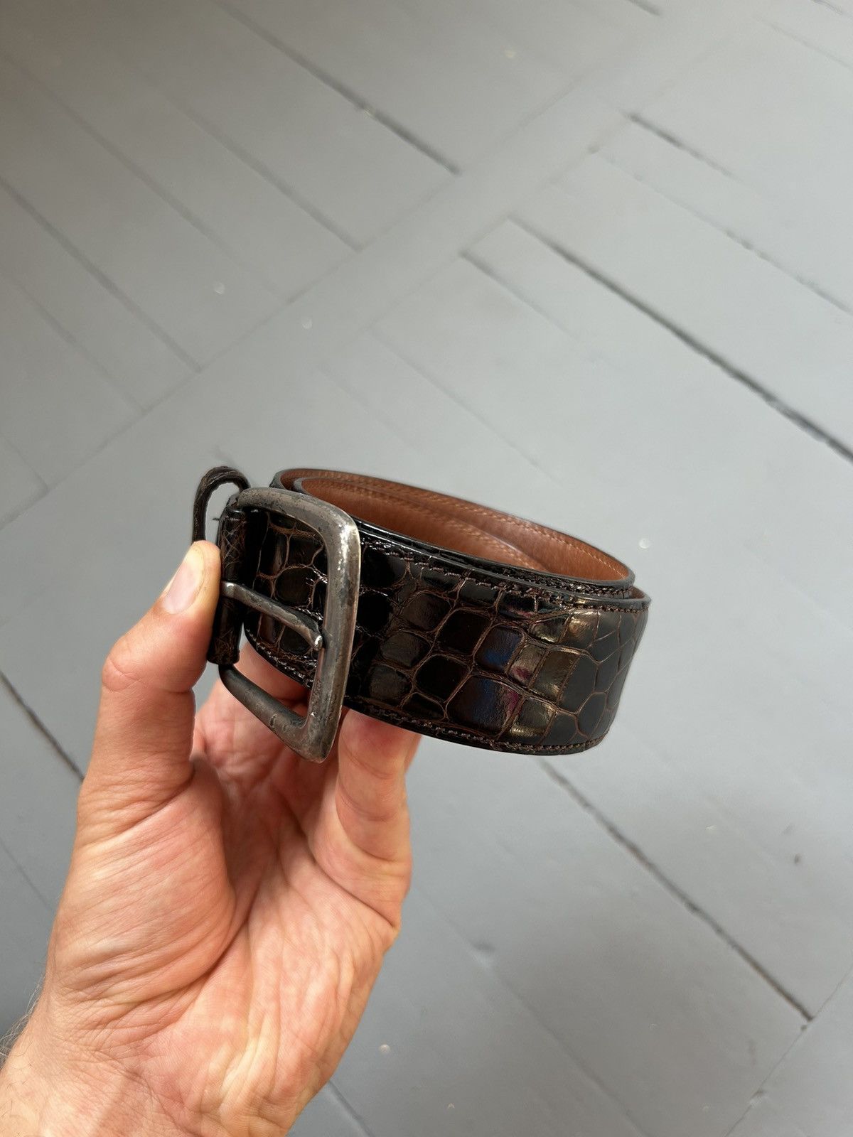Ralph Lauren Ralph Lauren alligator leather belt silver 925 Size ONE SIZE - 3 Thumbnail