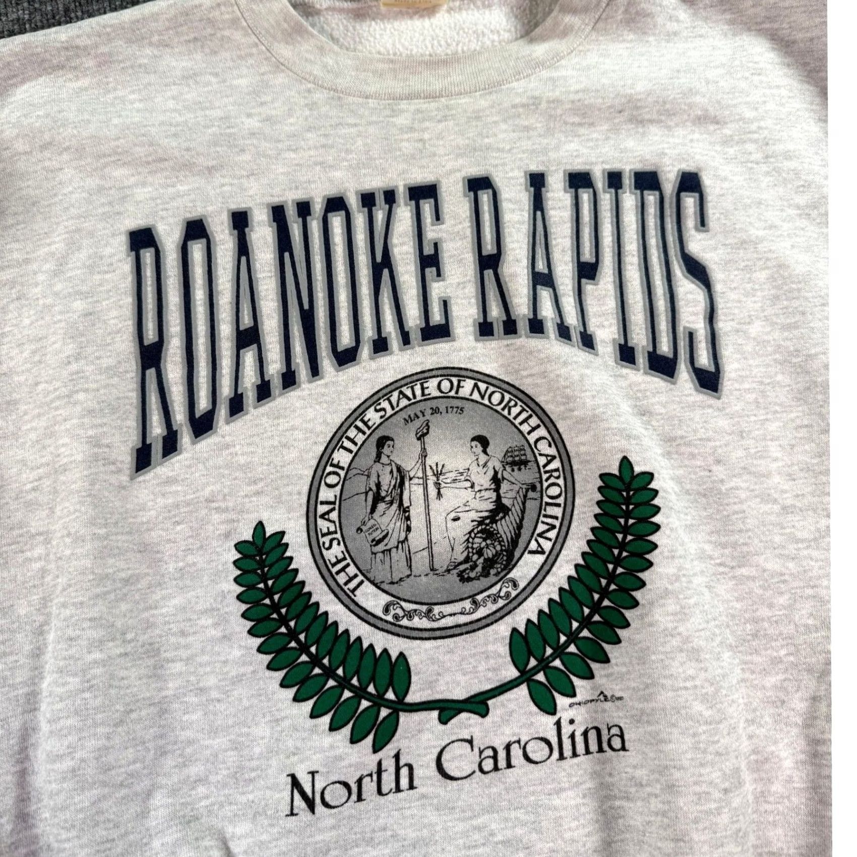Vintage VINTAGE Roanoke Rapids North Carolina Sweatshirt Mens XL Gray Reverse Weave Size US XL / EU 56 / 4 - 2 Thumbnail