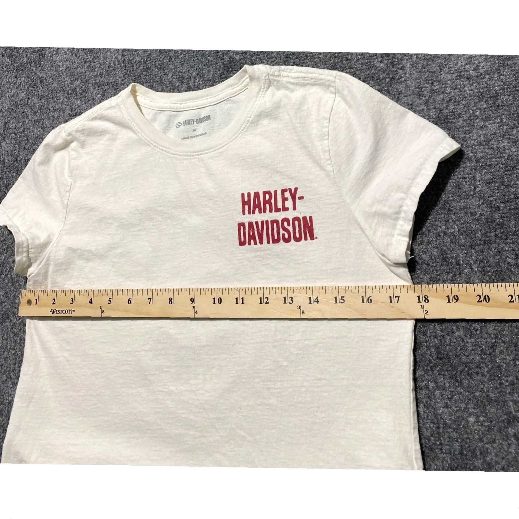Harley Davidson Harley-Davidson Womens Medium Cream T-Shirt Pastel Eagle Graphic Logo Tee Size M / US 6-8 / IT 42-44 - 4 Thumbnail