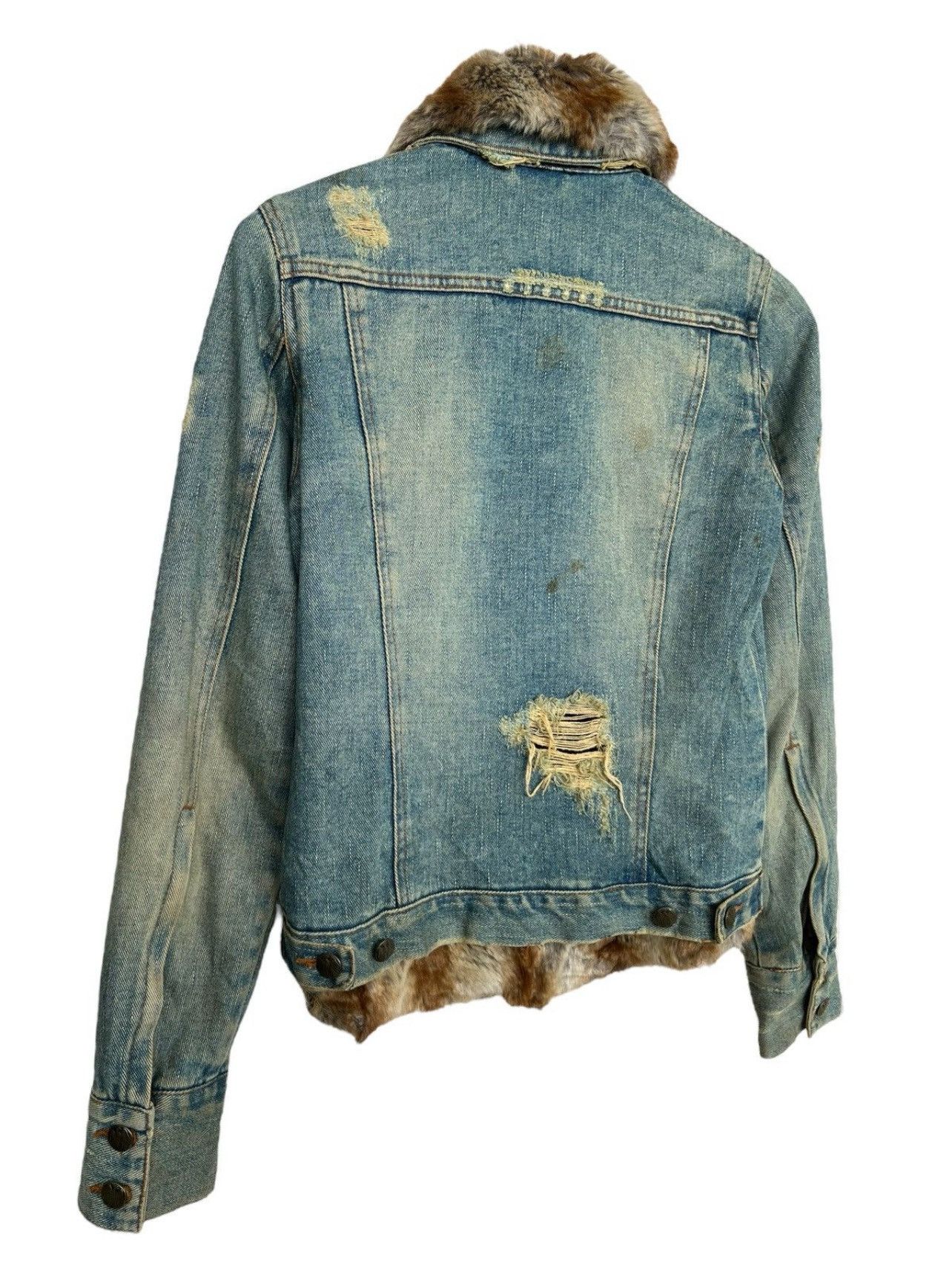 Japanese Brand Japanese Brand Fur Denim Jacket Distressed Denim Jacket S Size S / US 4 / IT 40 - 5 Thumbnail