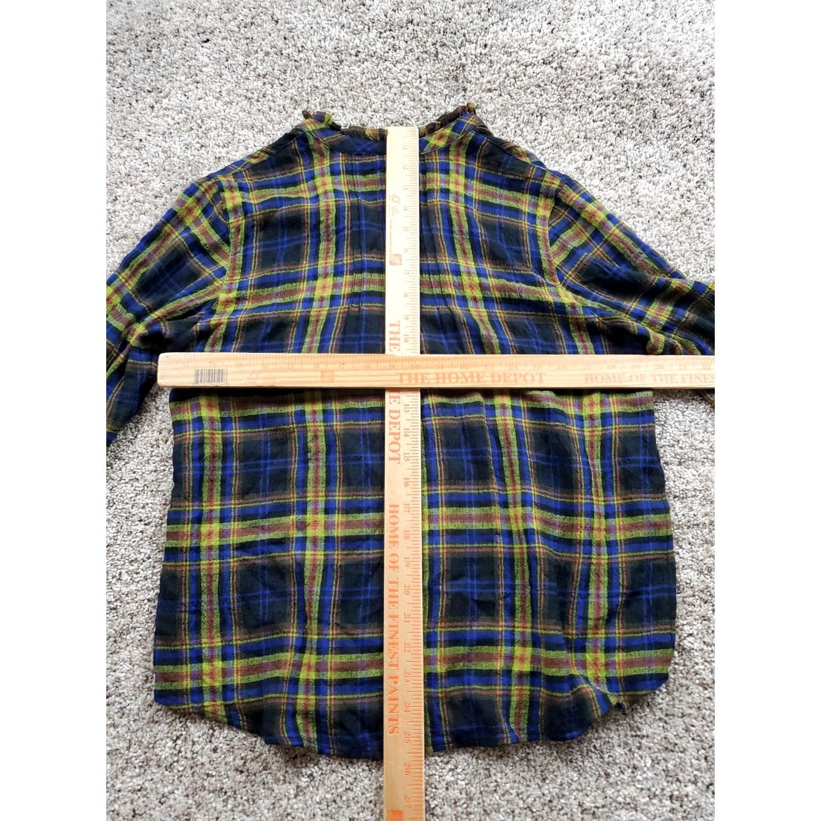 J. Jill J. Jill Shirt Womens Small Plaid Button-Up Long Sleeve Top Rayon Blend Stretch Regular Vintage No Size S / US 4 / IT 40 - 7 Thumbnail