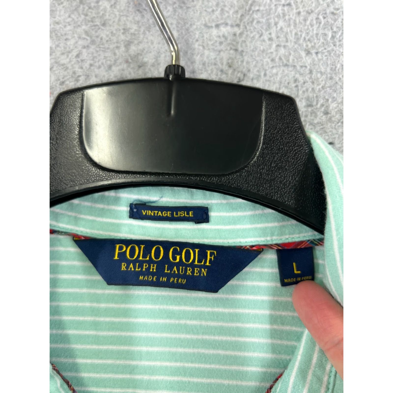 Ralph Lauren Polo Ralph Lauren Polo Shirt Men Large Green Striped Golf Vintage Lisle Jersey Size US L / EU 52-54 / 3 - 6 Thumbnail