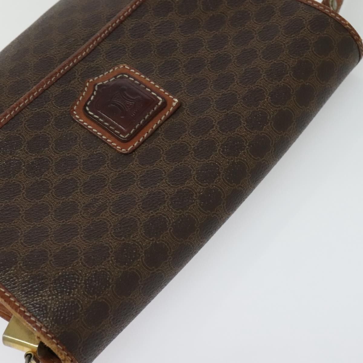 Celine CELINE Macadam Canvas Shoulder Bag Pvc Leather Brown Gold Size ONE SIZE - 6 Thumbnail