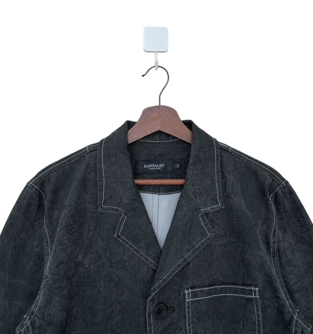 Japanese Brand × Vintage Vintage Japanese Brand Kapitalist Denim Chore Jacket 2000s Size US L / EU 52-54 / 3 - 3 Thumbnail