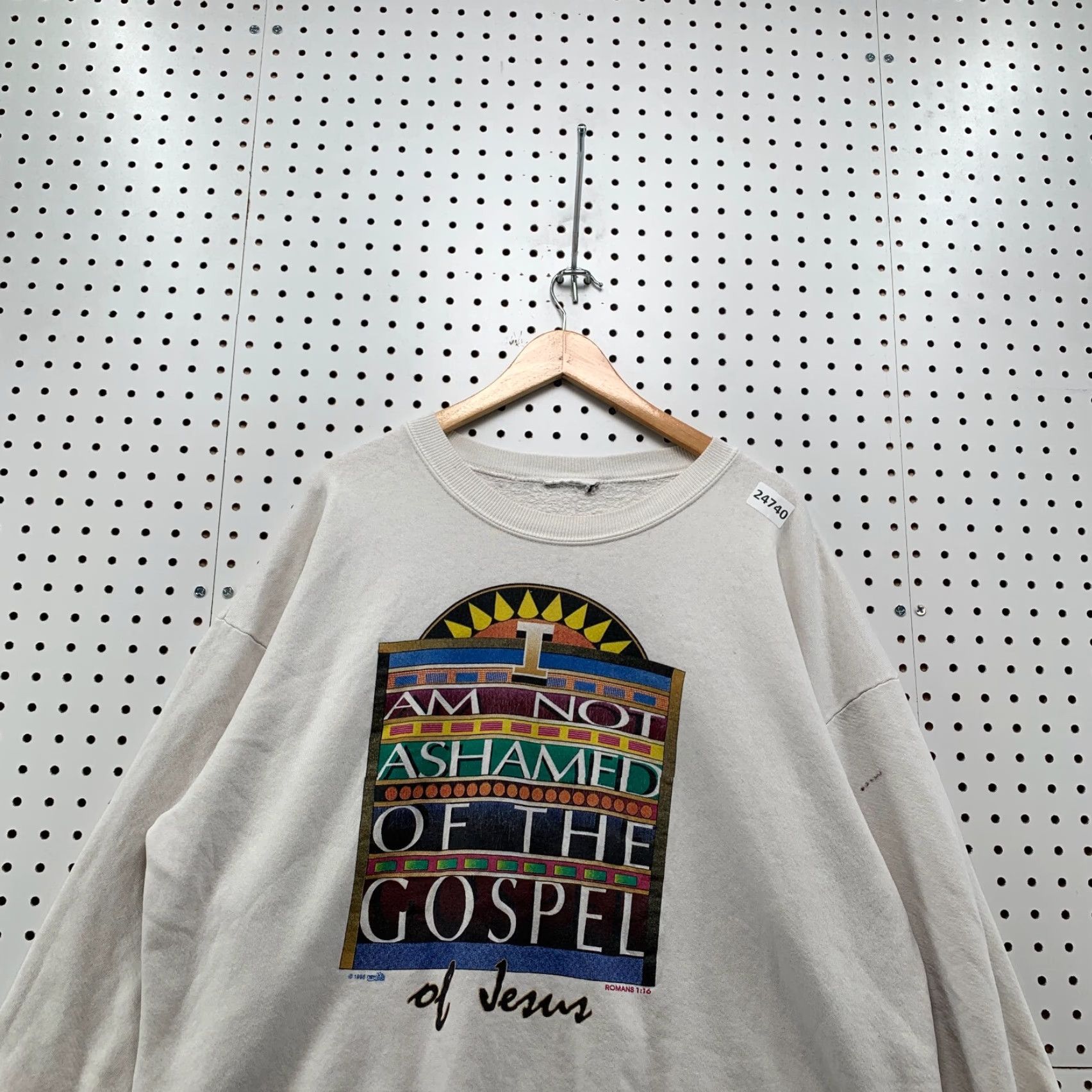 Fruit Of The Loom VINTAGE Fruit of the Loom Crewneck Sweatshirt Men 2XL White Gospel 90s Faith Religious Fleece Size US XXL / EU 58 / 5 - 6 Thumbnail