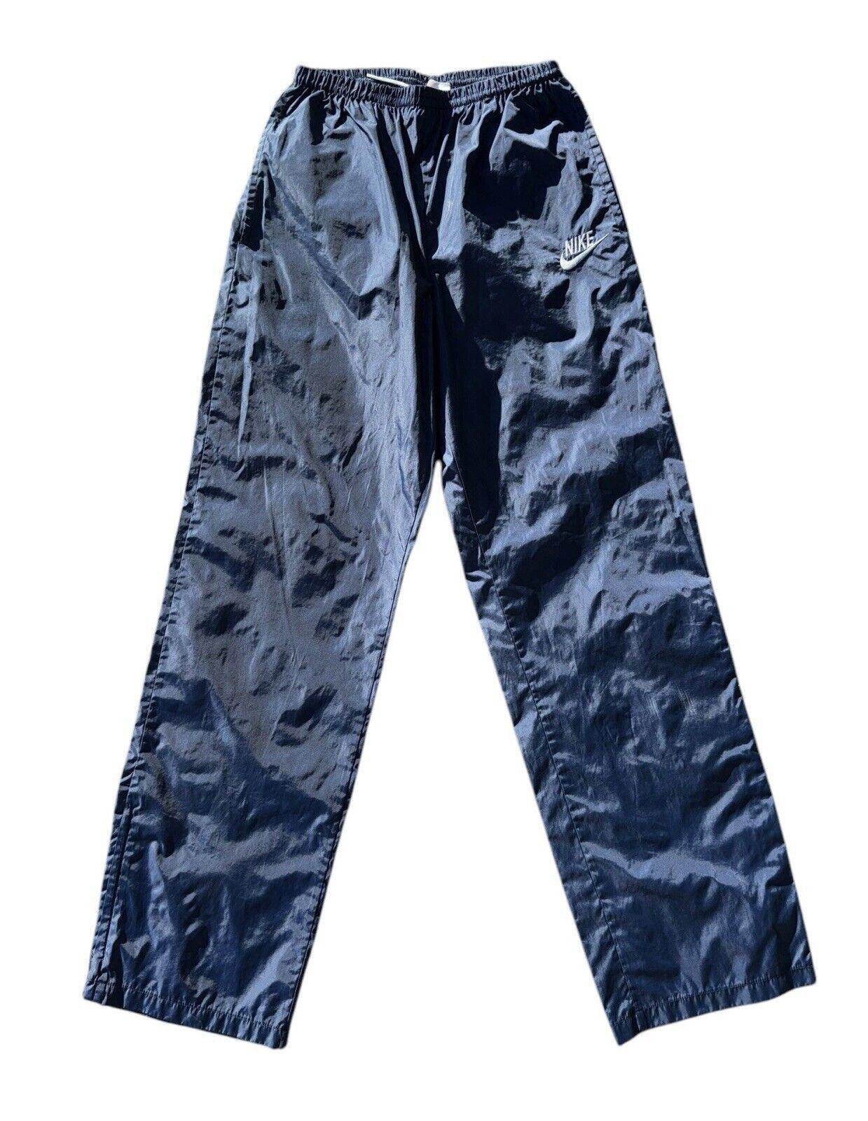 Nike Vintage Nike 80s Blue Nylon Embroidered Baggy Track Pants M Size US 32 / EU 48 - 1 Thumbnail