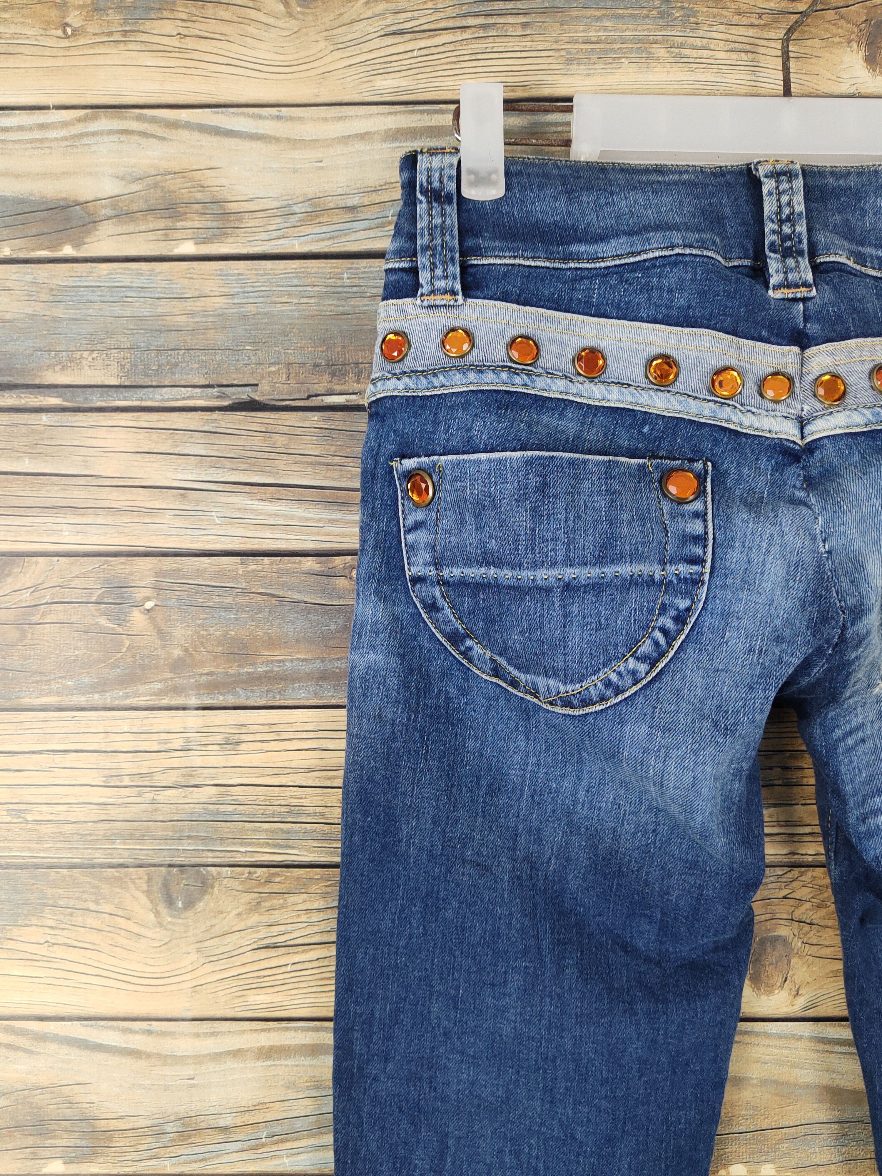 Vintage No Lita Italy Blue Distressed Ripped Jeans #W1949 Size 28" / US 6 / IT 42 - 8 Thumbnail