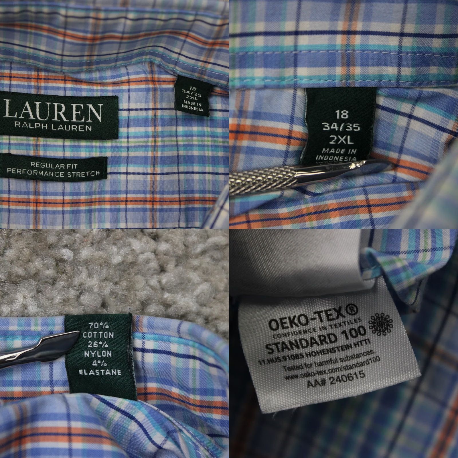 Ralph Lauren LAUREN Ralph Lauren Shirt Men 18, 34/35 Blue Regular Fit Performance Stretch L/S Shirt Mens 18 Blue 70% Cotton 26% Nylon 4% Elastane Size US XXL / EU 58 / 5 - 8 Thumbnail