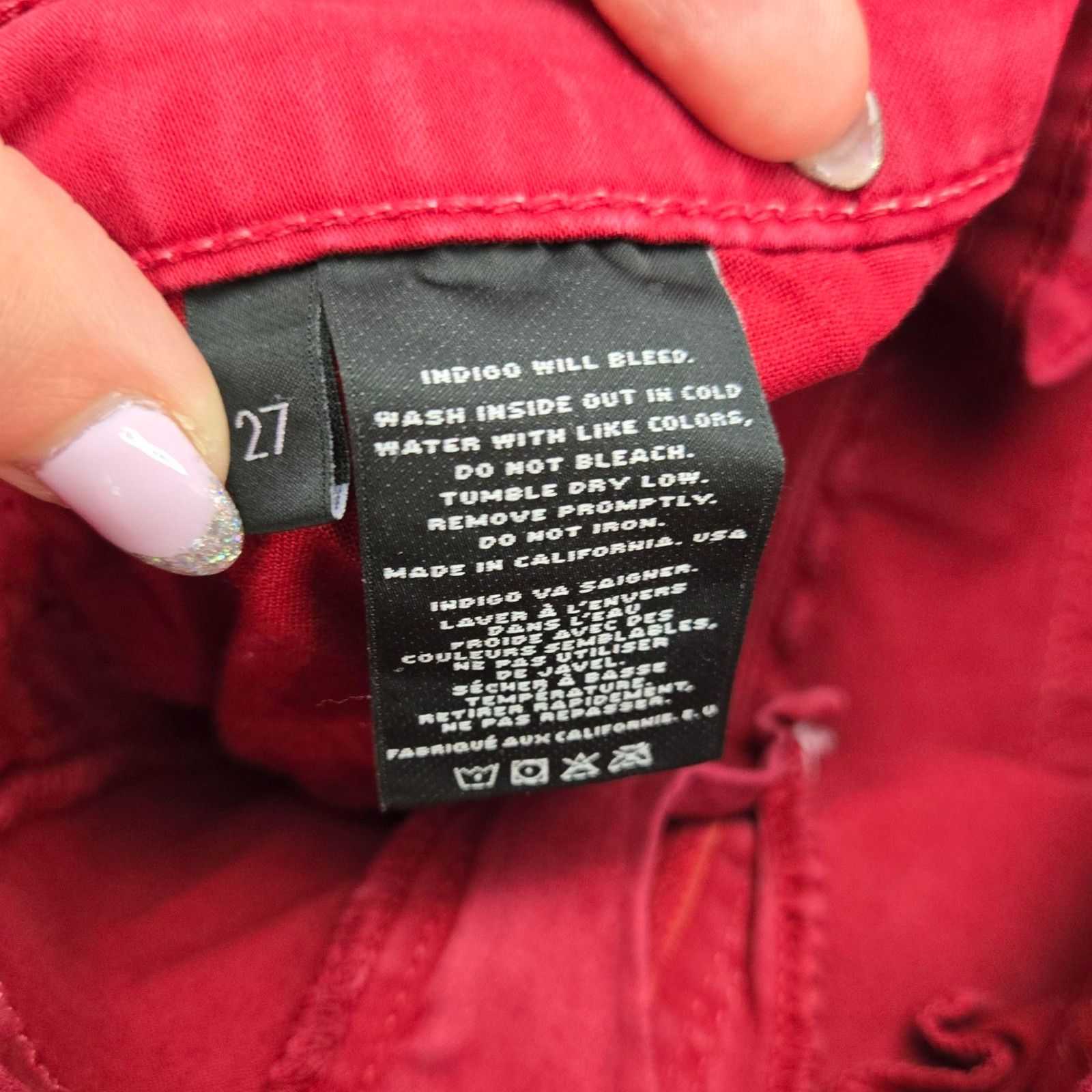 J Brand J Brand Red Zippered Ankle Skinny Jeans Size 27 Size 27" / US 4 / IT 40 - 7 Thumbnail